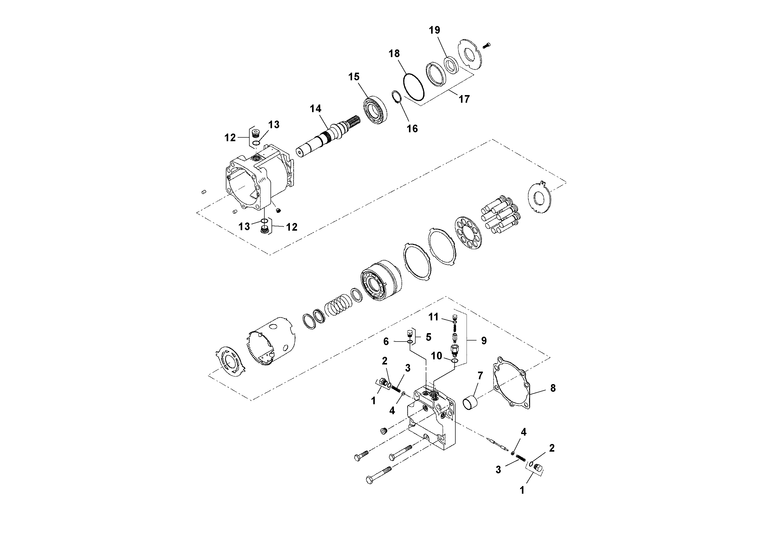 Схема запчастей Volvo SD115D/SD115F S/N 23273 - - 76001 Axle Drive Motor 