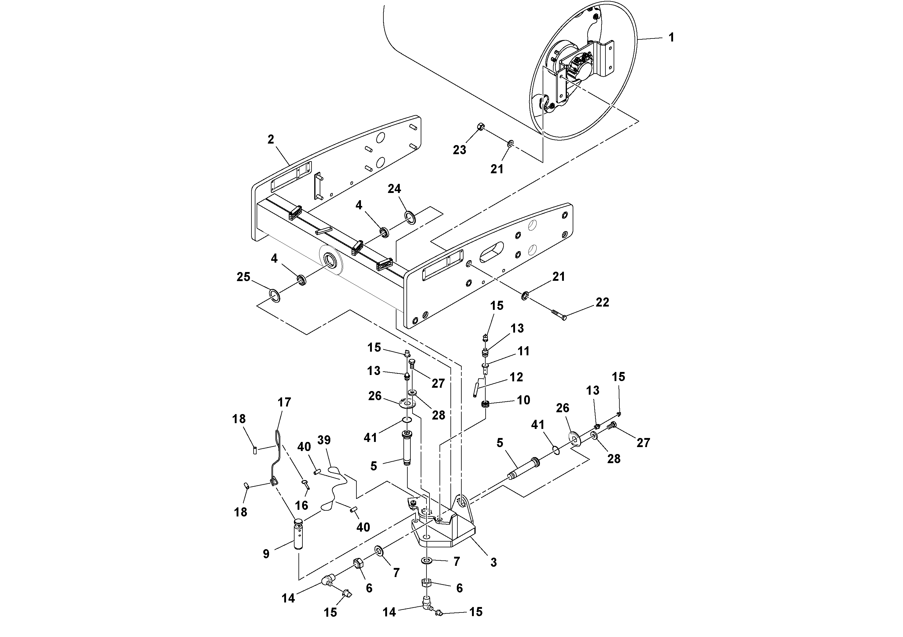 Схема запчастей Volvo SD115D/SD115F S/N 23273 - - 76015 Front Frame Installation 