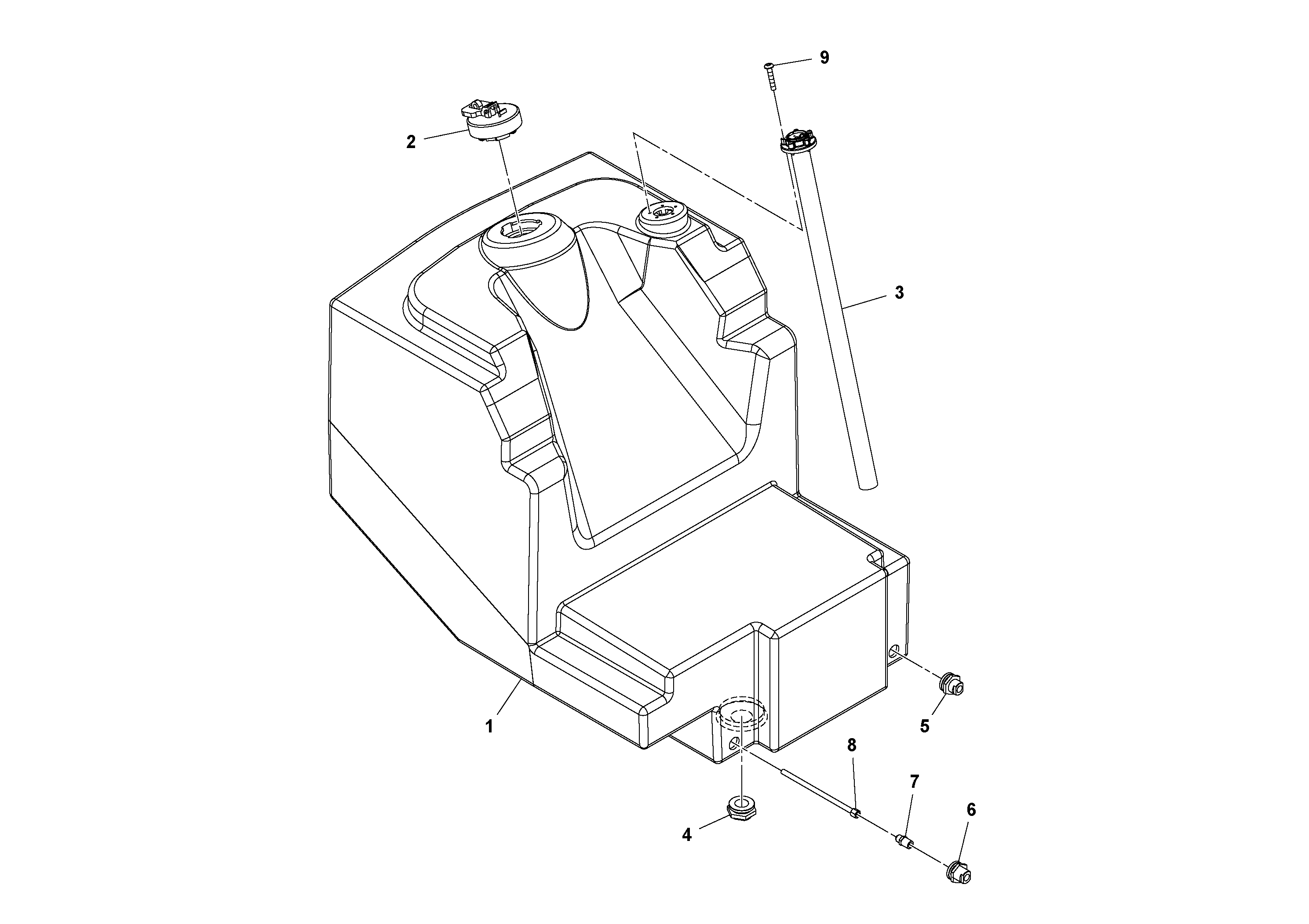 Схема запчастей Volvo SD130D/DX/F S/N 600012 - - 90353 Fuel Tank Assembly 