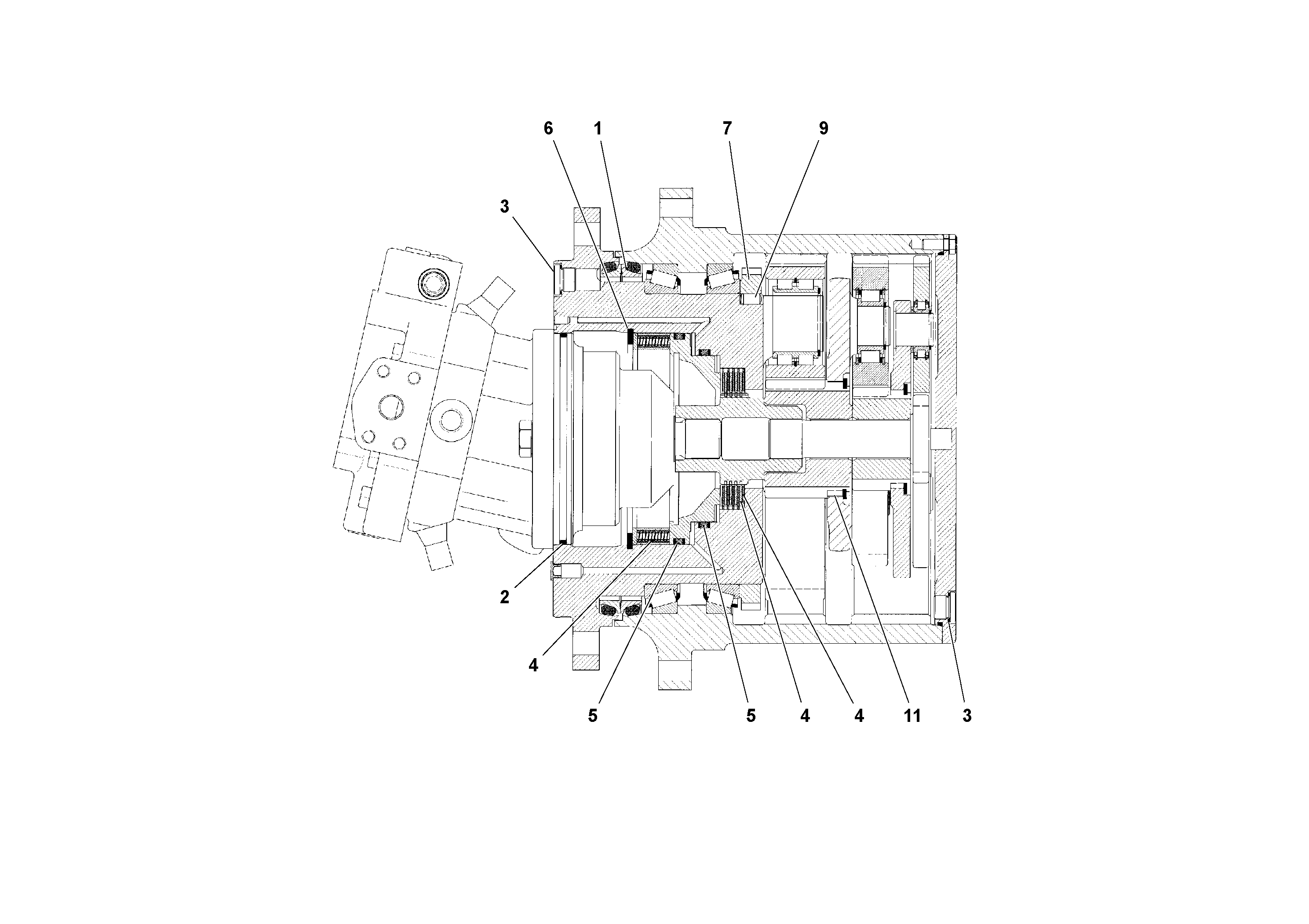 Схема запчастей Volvo SD130D/DX/F S/N 600012 - - 83136 Drum Drive Motor 