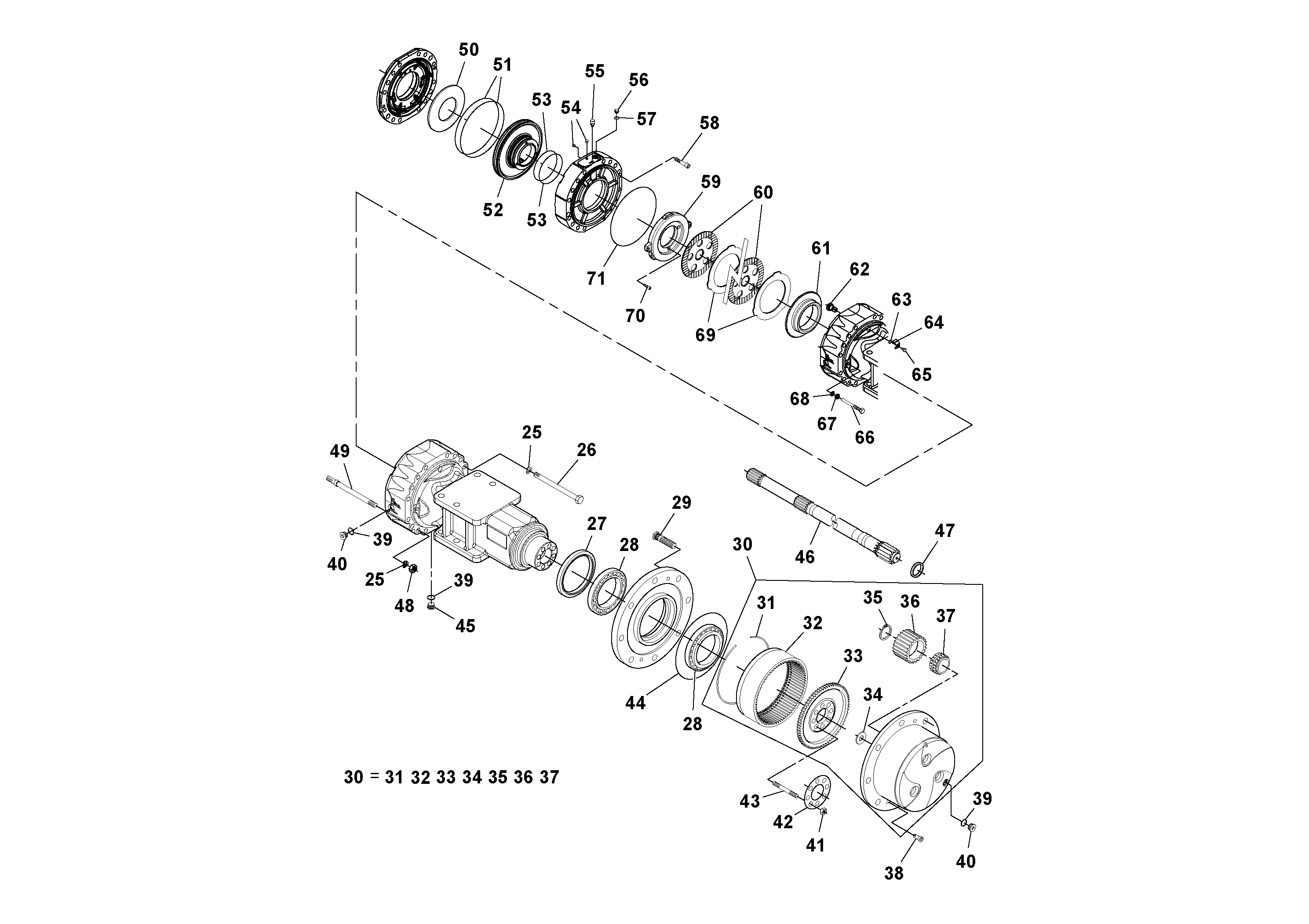 Схема запчастей Volvo SD130D/DX/F S/N 600012 - - 82318 Мост (ось) 