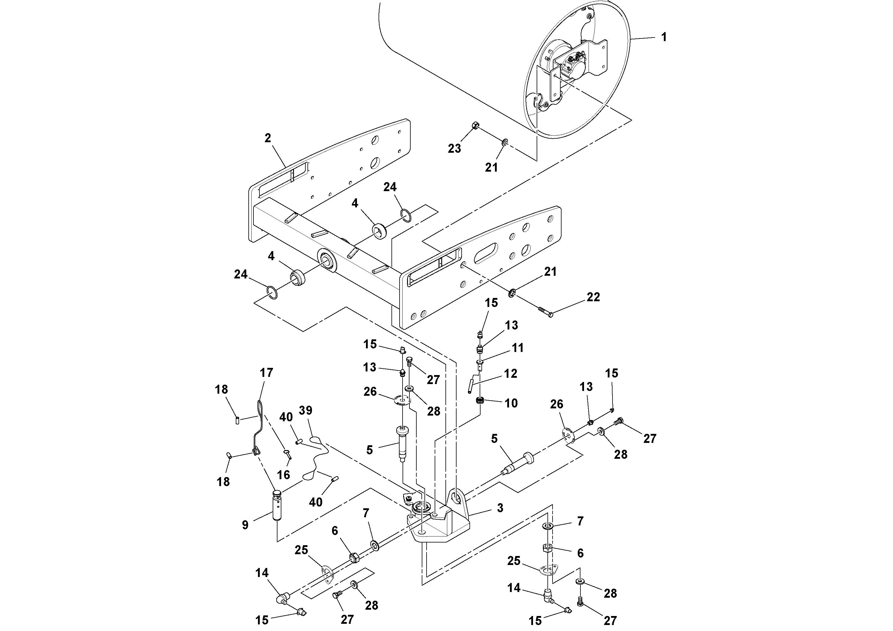 Схема запчастей Volvo SD130D/DX/F S/N 600012 - - 82666 Front Frame Installation 