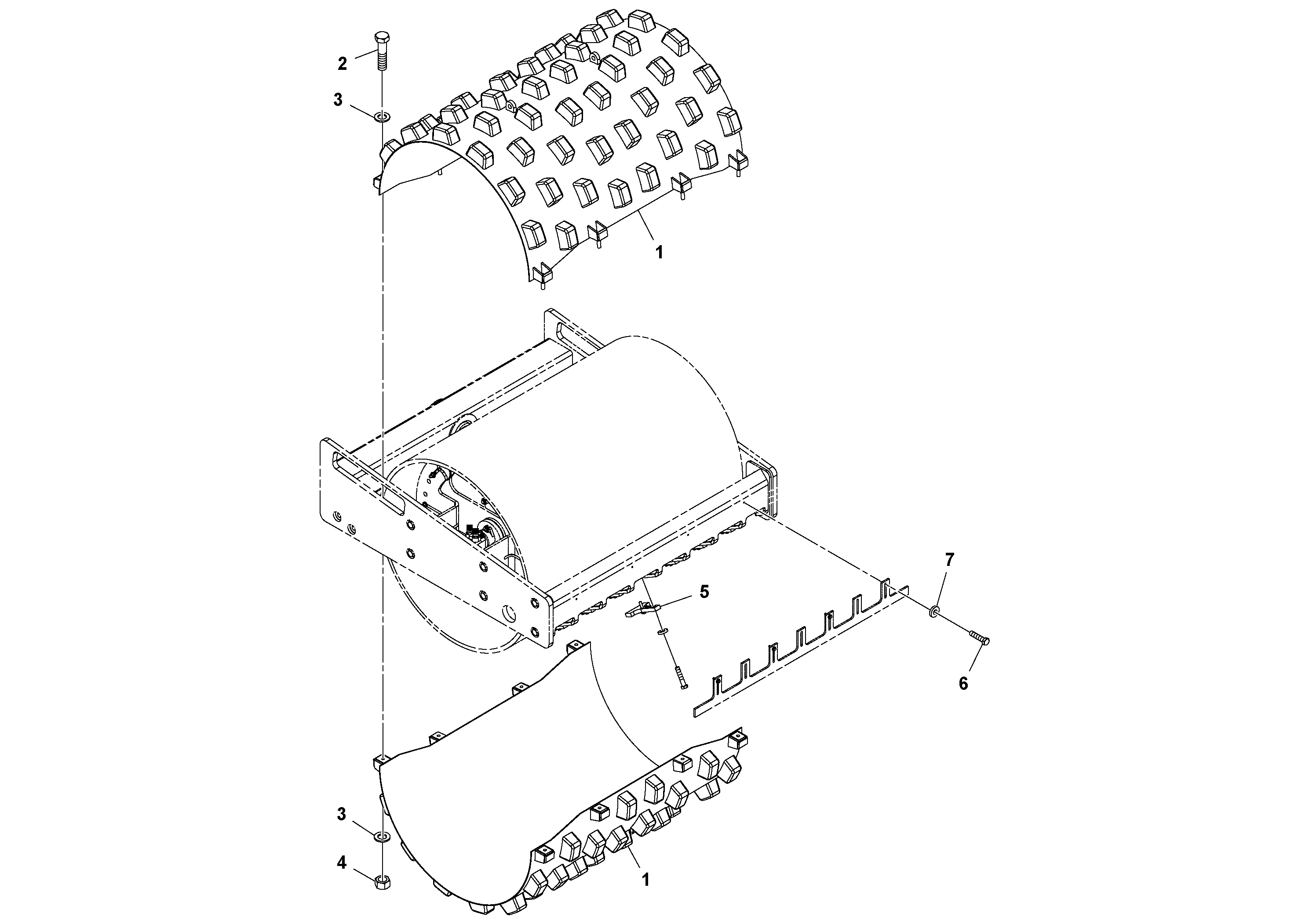 Схема запчастей Volvo SD130D/DX/F S/N 600012 - - 83159 Bolt-on Shell Installation 