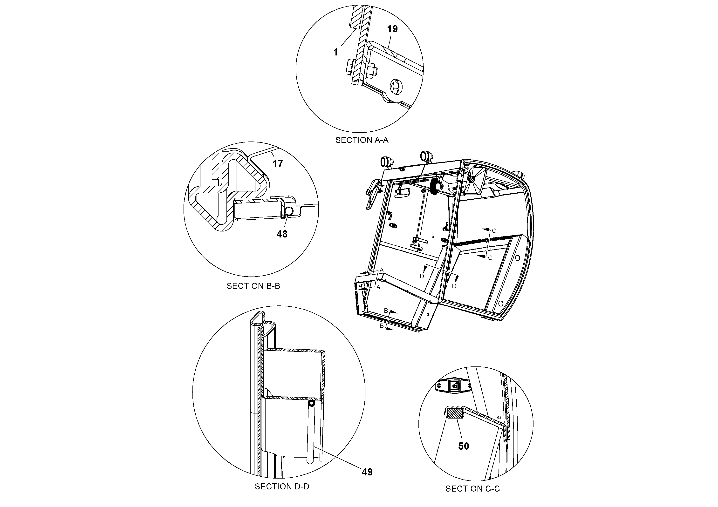 Схема запчастей Volvo SD130D/DX/F S/N 600012 - - 83109 Cab Assembly 