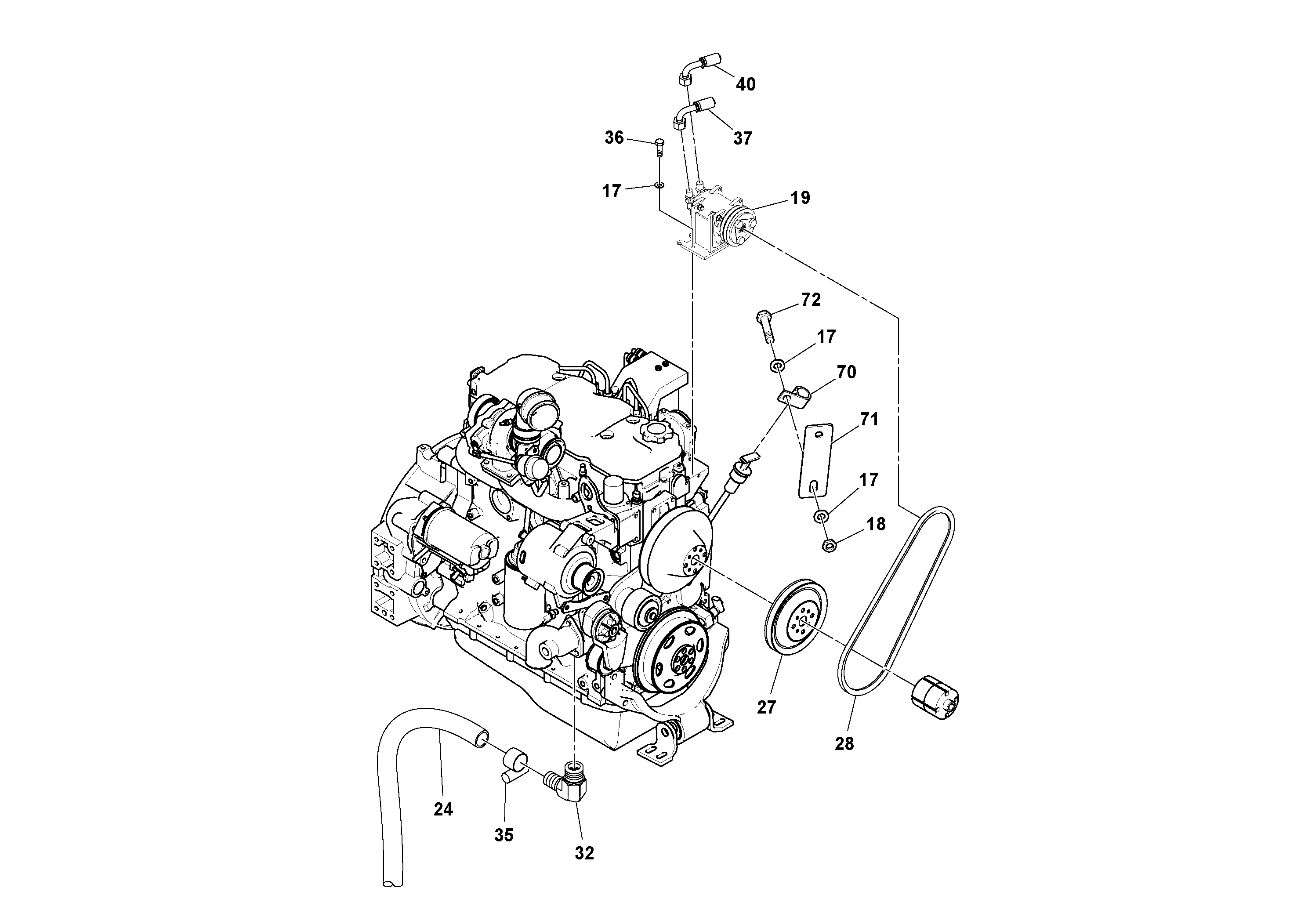 Схема запчастей Volvo SD130D/DX/F S/N 600012 - - 89951 Cab With Heat Installation 