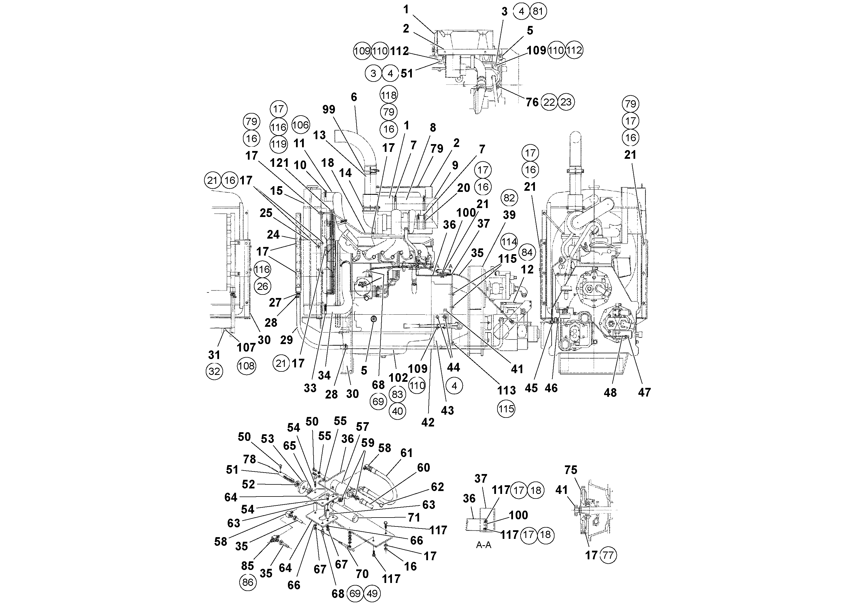 Схема запчастей Volvo RW100A S/N 196960 - - 101185 Двигатель в сборе 