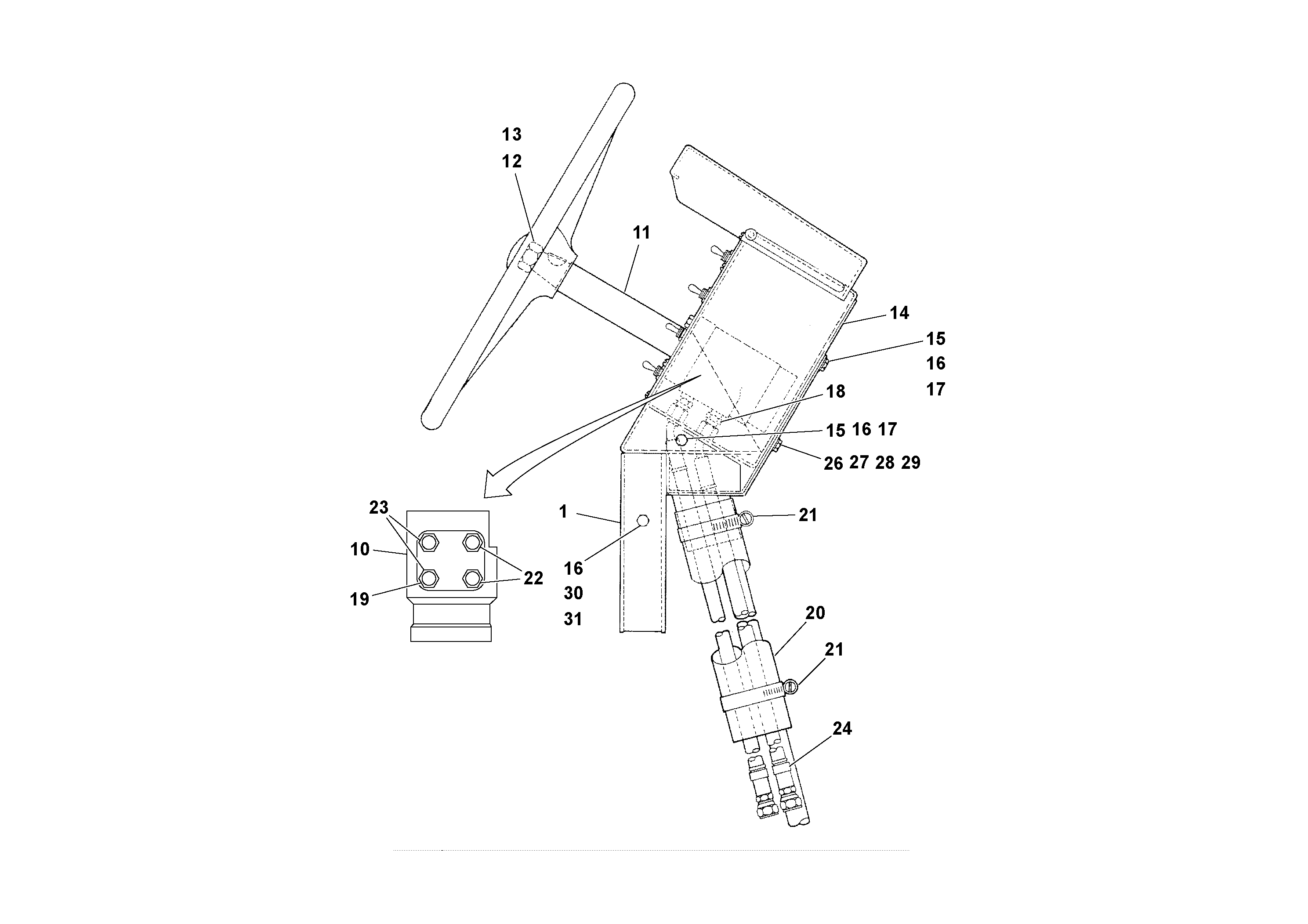 Схема запчастей Volvo RW100A S/N 196960 - - 92577 Control Pedestal Assembly 