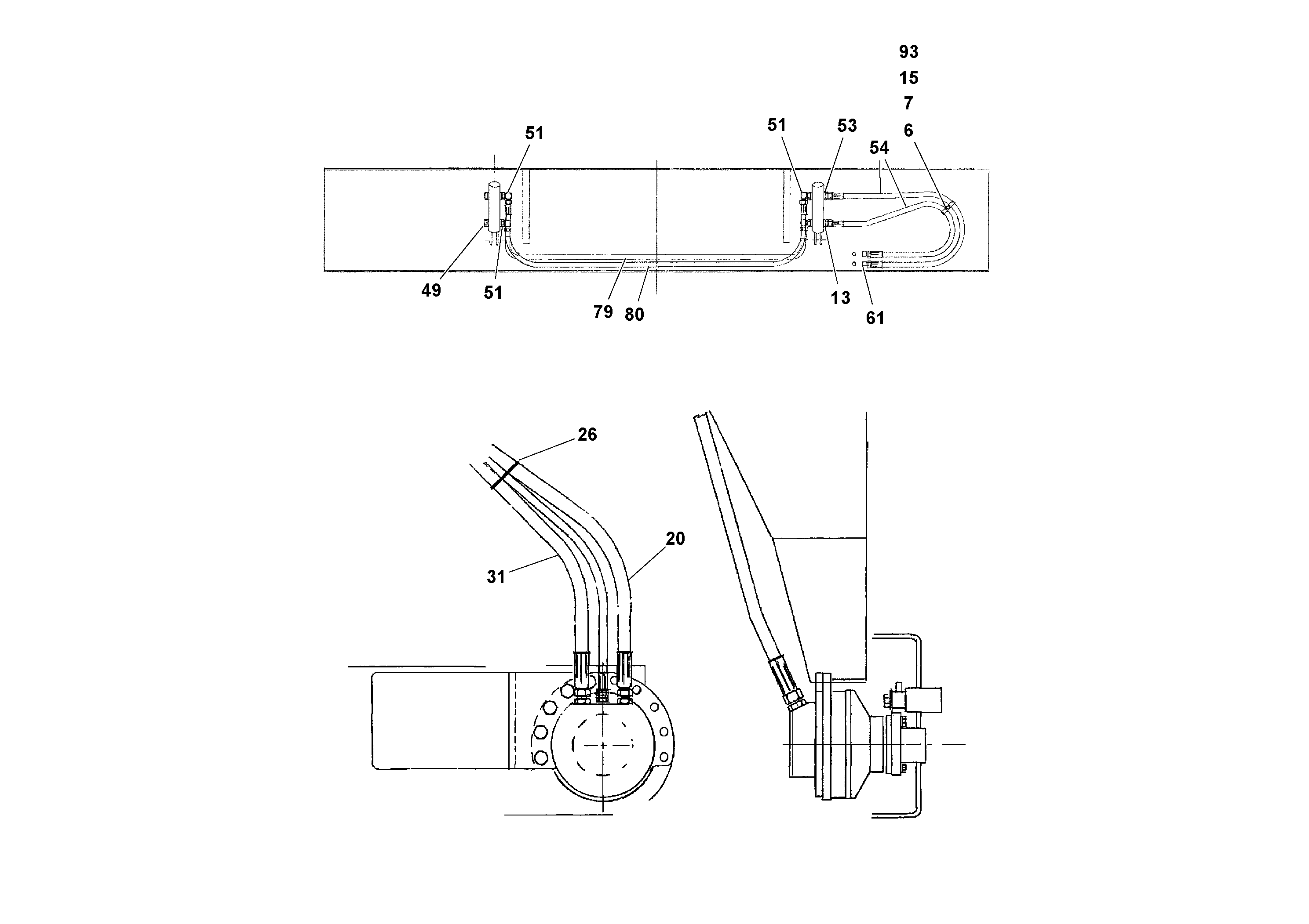 Схема запчастей Volvo RW100A S/N 196960 - - 95388 Hydraulic installation 