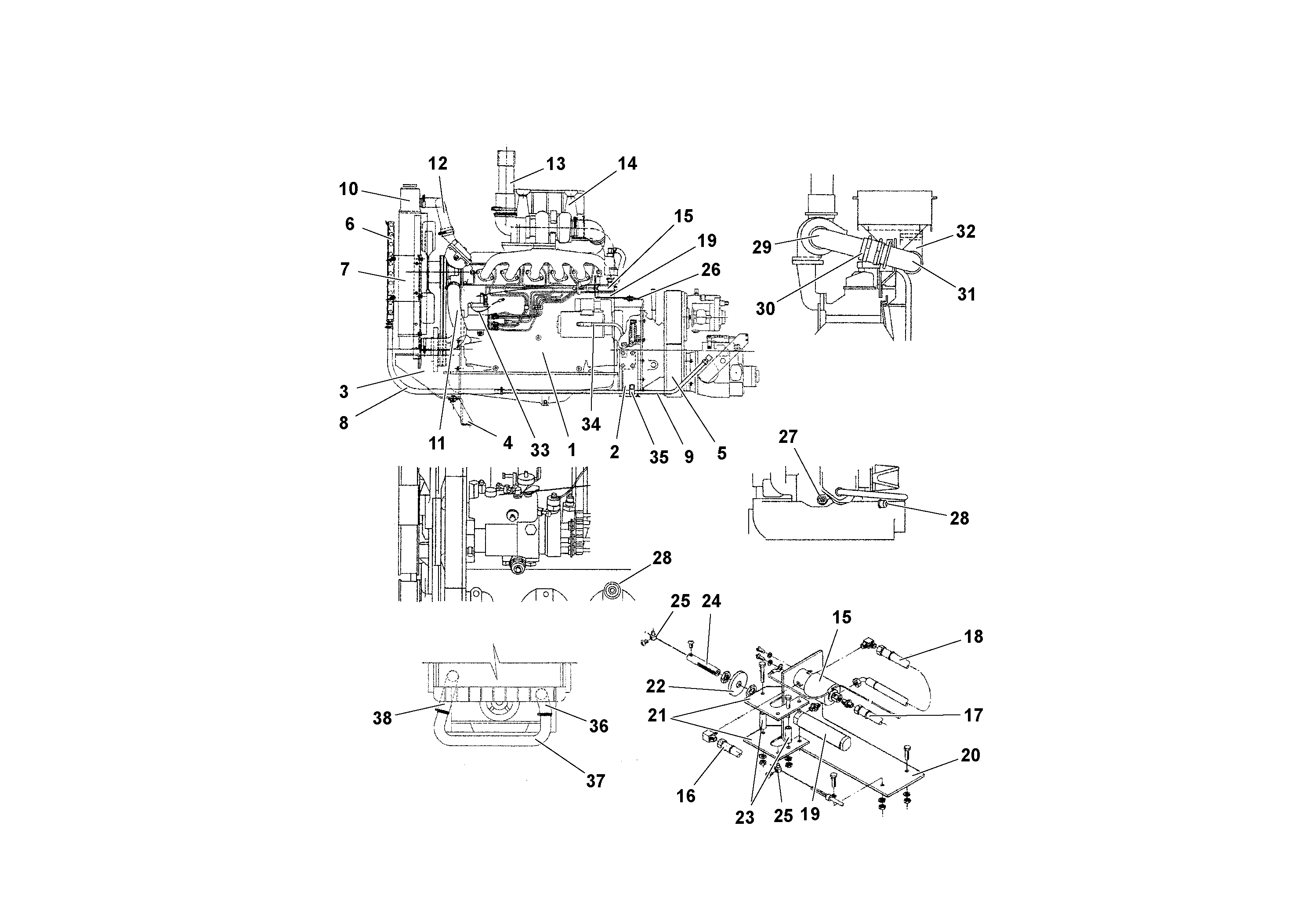 Схема запчастей Volvo RW195D S/N 197517- - 9660 Engine Assemblies 