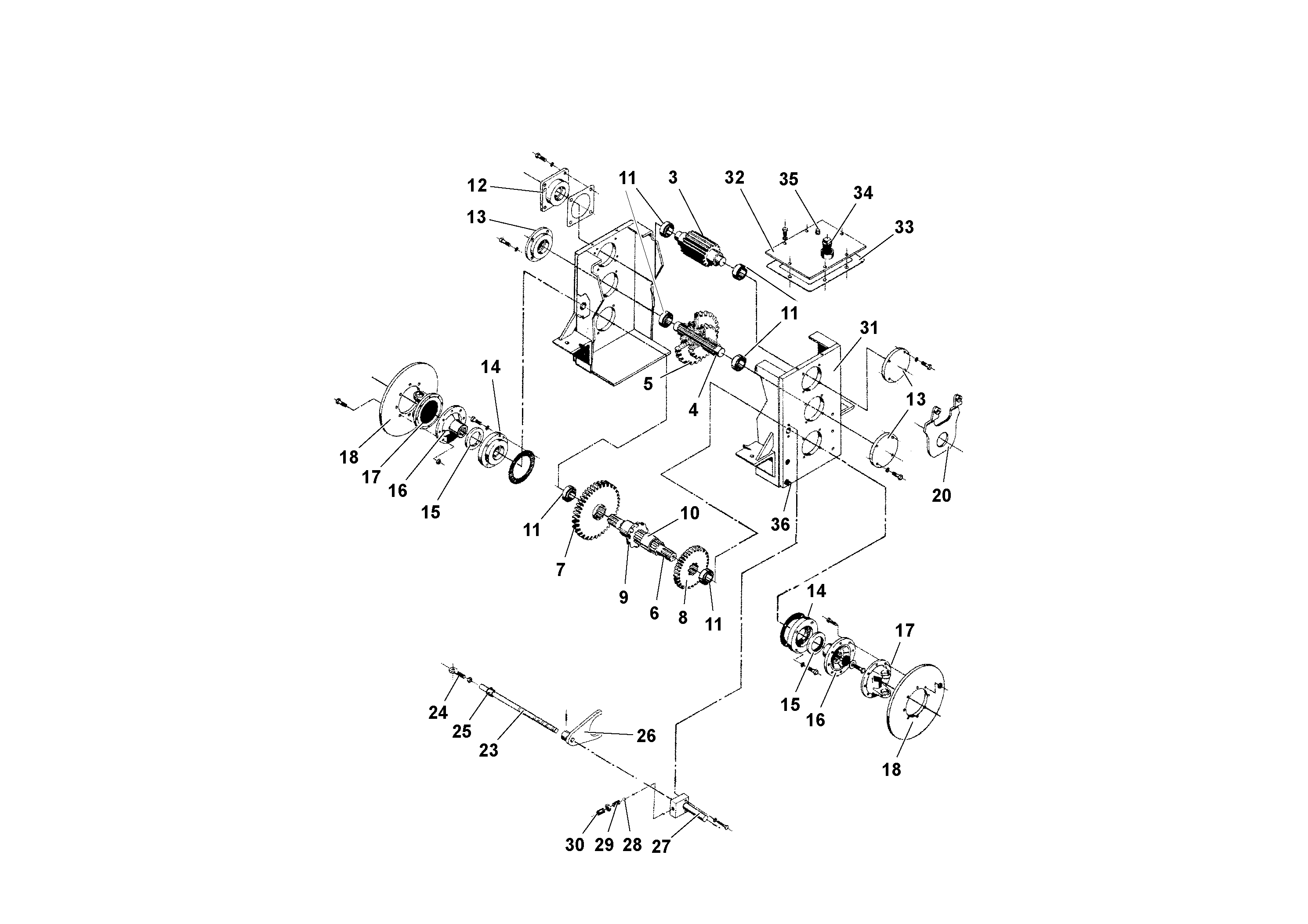 Схема запчастей Volvo RW195D S/N 197517- - 57108 Three-speed Traction Drive Transmission Assembly 