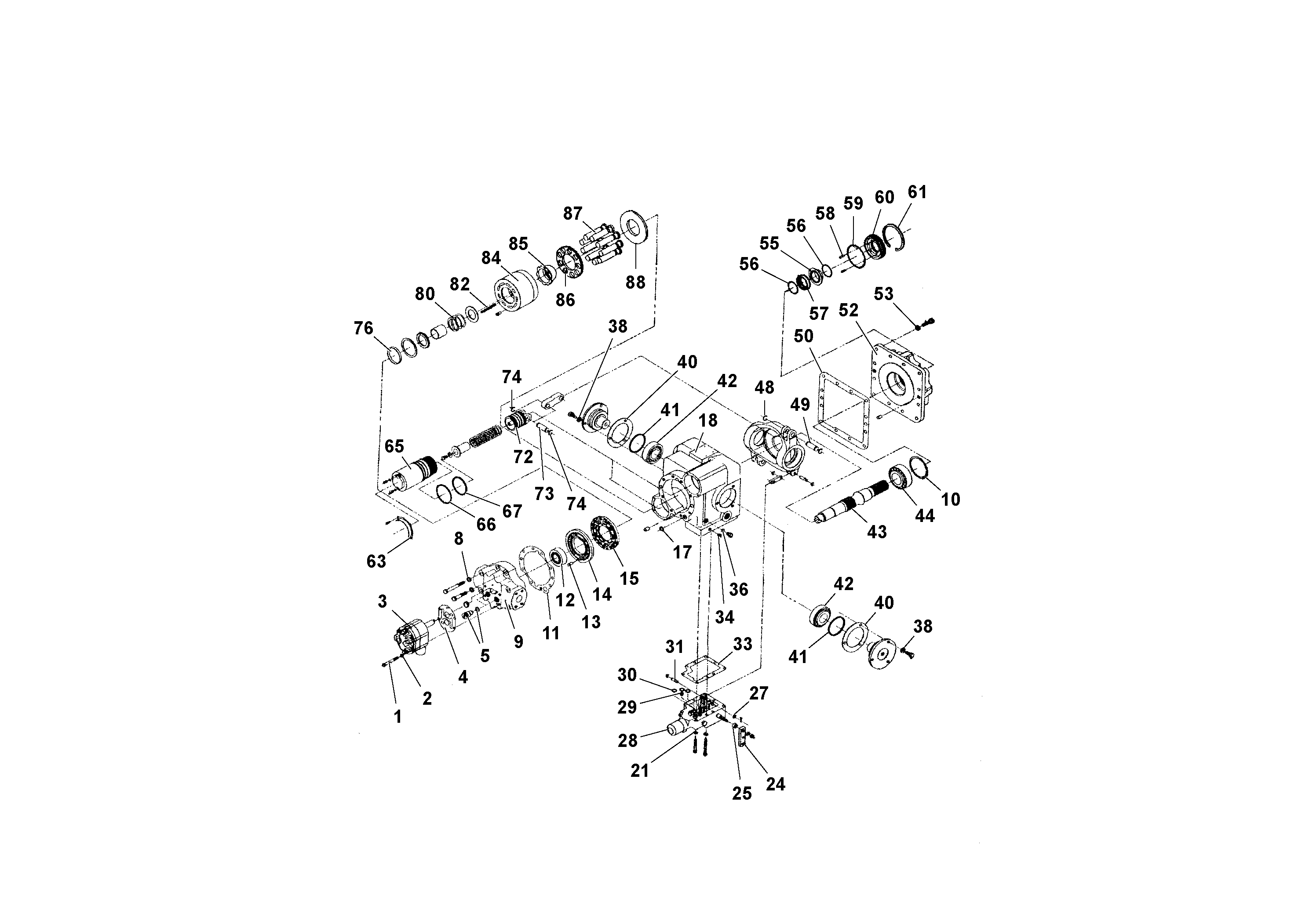 Схема запчастей Volvo RW195D S/N 197517- - 38334 Traction Drive Pump 