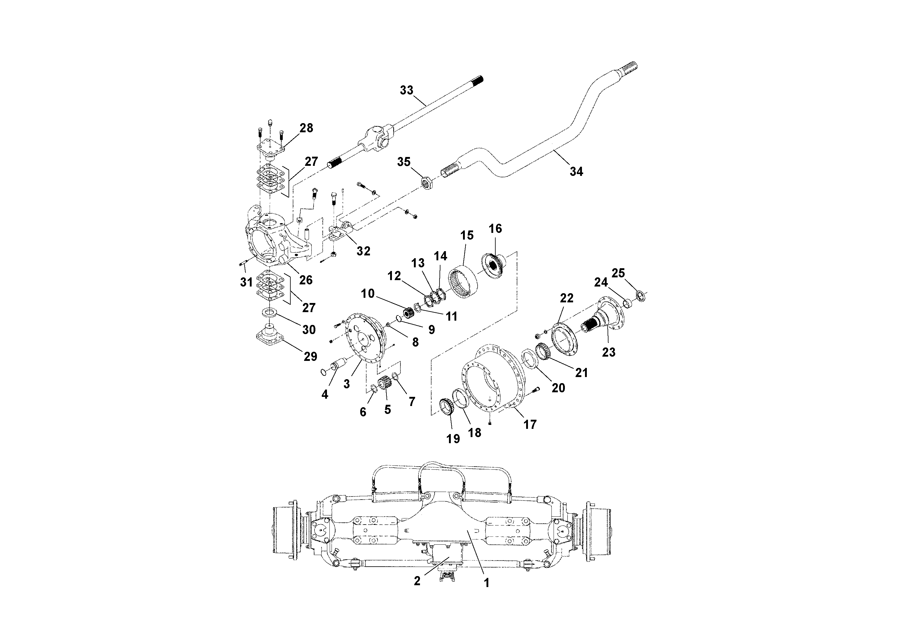 Схема запчастей Volvo RW195D S/N 197517- - 21360 Мост передний в сборе 