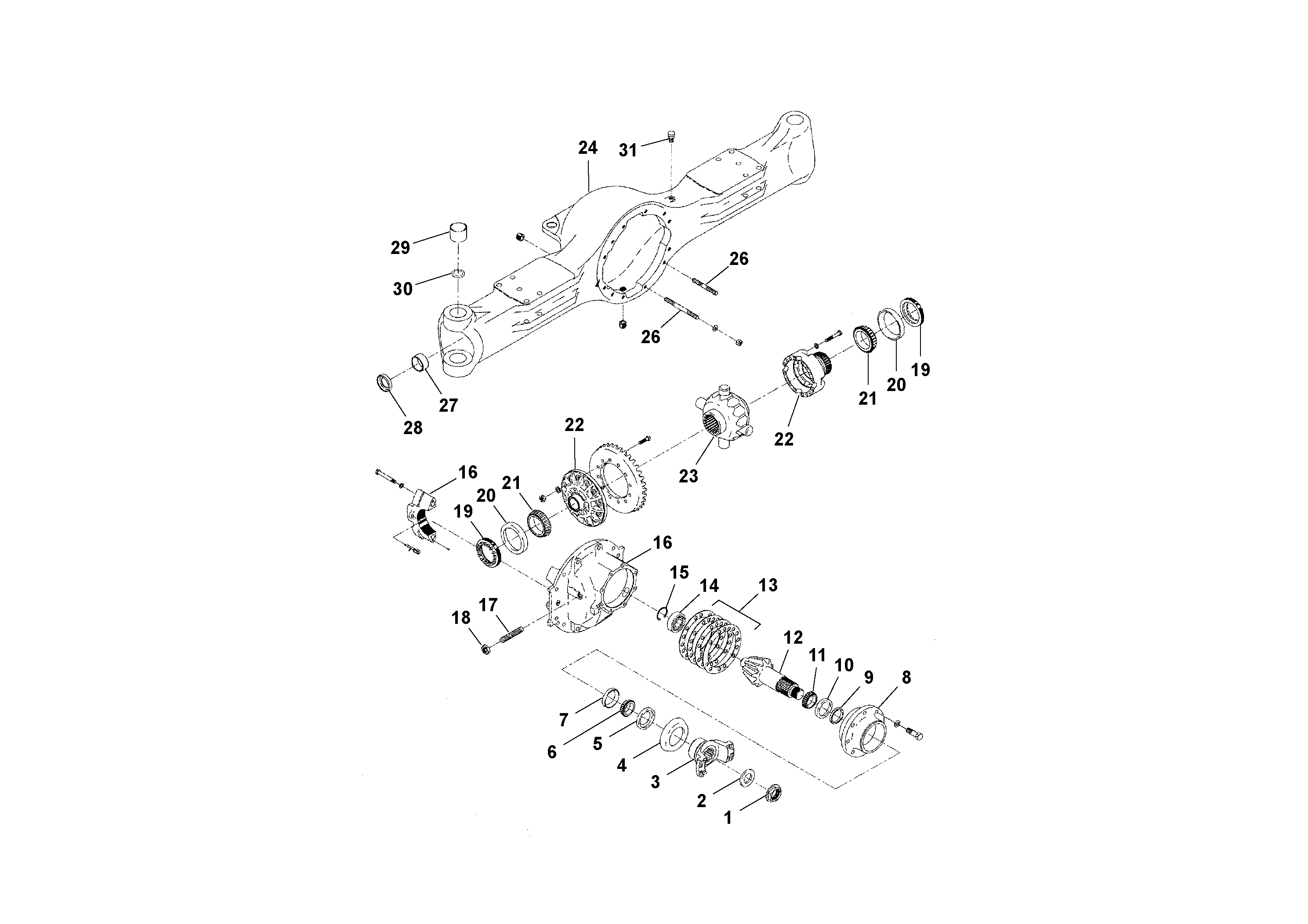 Схема запчастей Volvo RW195D S/N 197517- - 59966 Differential Carrier Head Assembly 