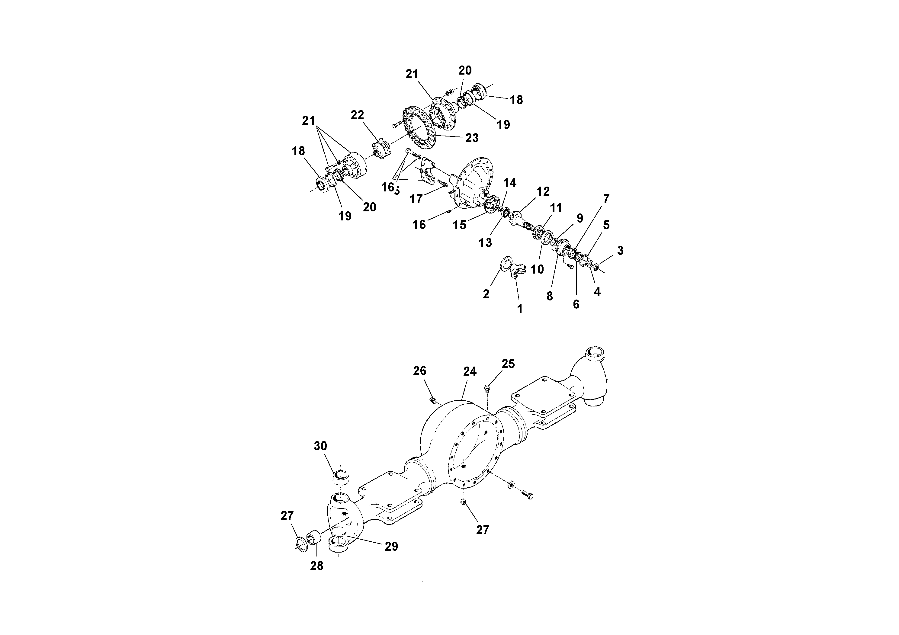 Схема запчастей Volvo RW195D S/N 197517- - 59342 Мост задний в сборе 