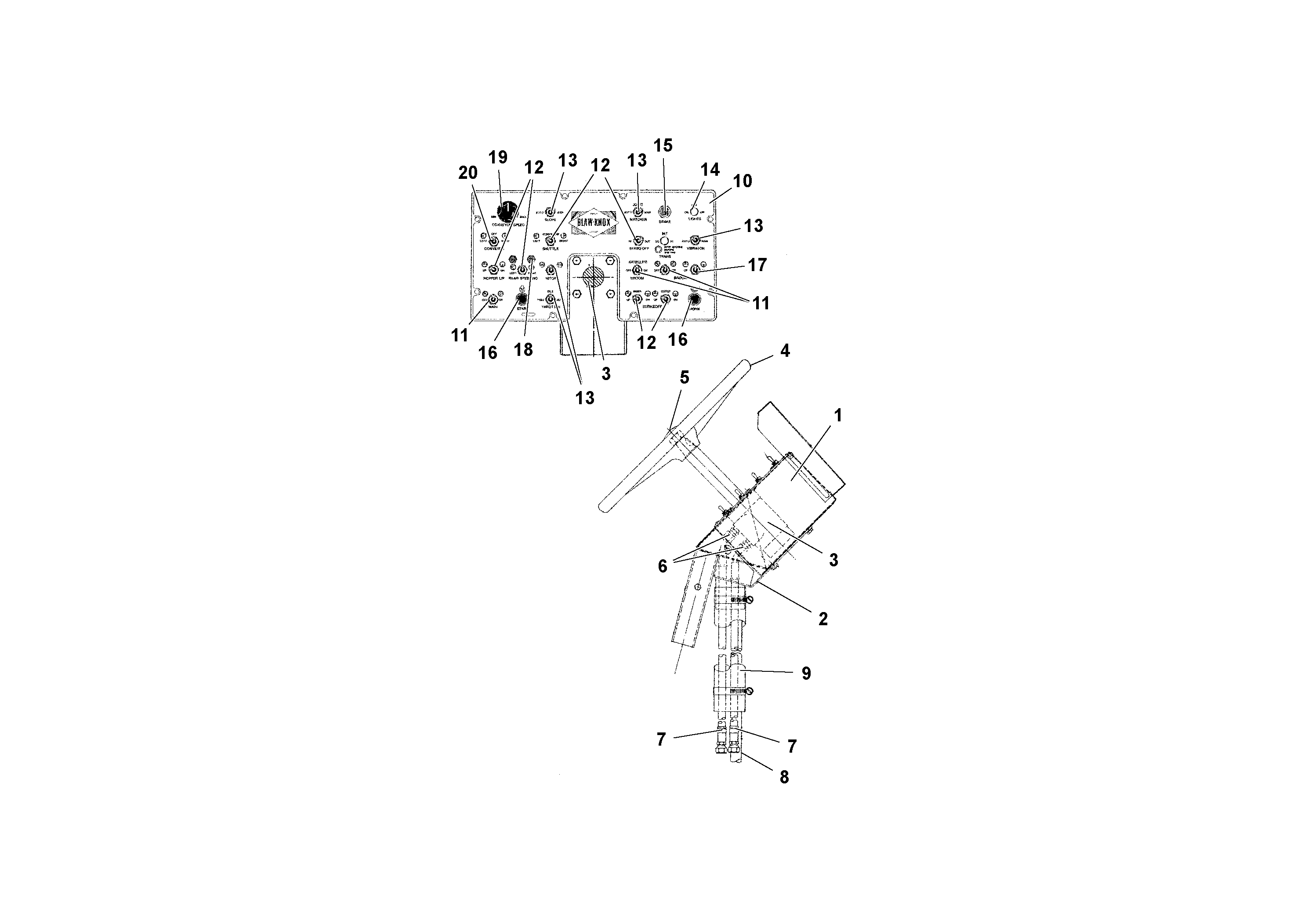 Схема запчастей Volvo RW195D S/N 197517- - 87716 Control Console Assembly 
