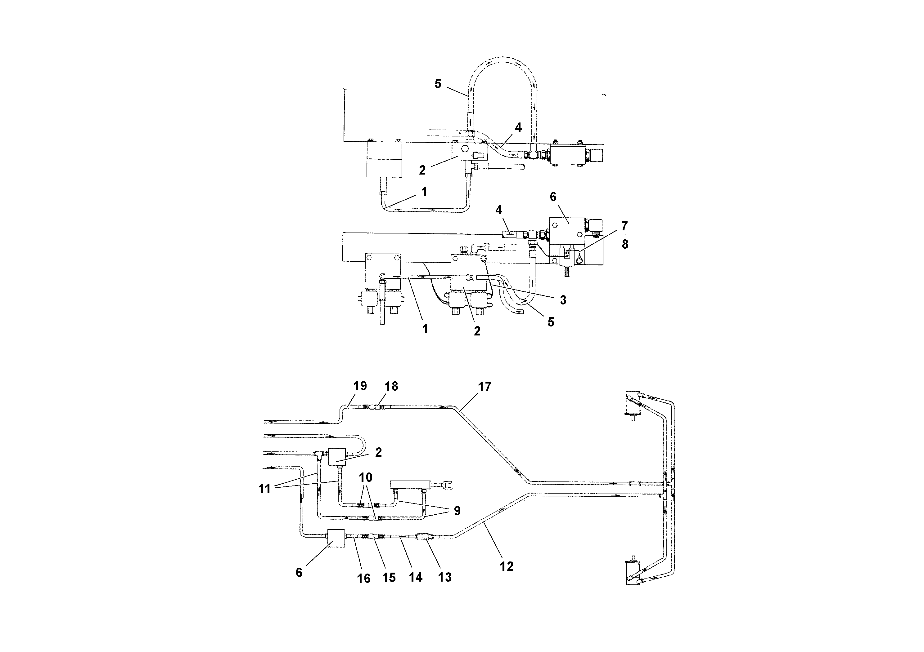 Схема запчастей Volvo RW195D S/N 197517- - 60871 Broom Attachment Hydraulic Arrangement 