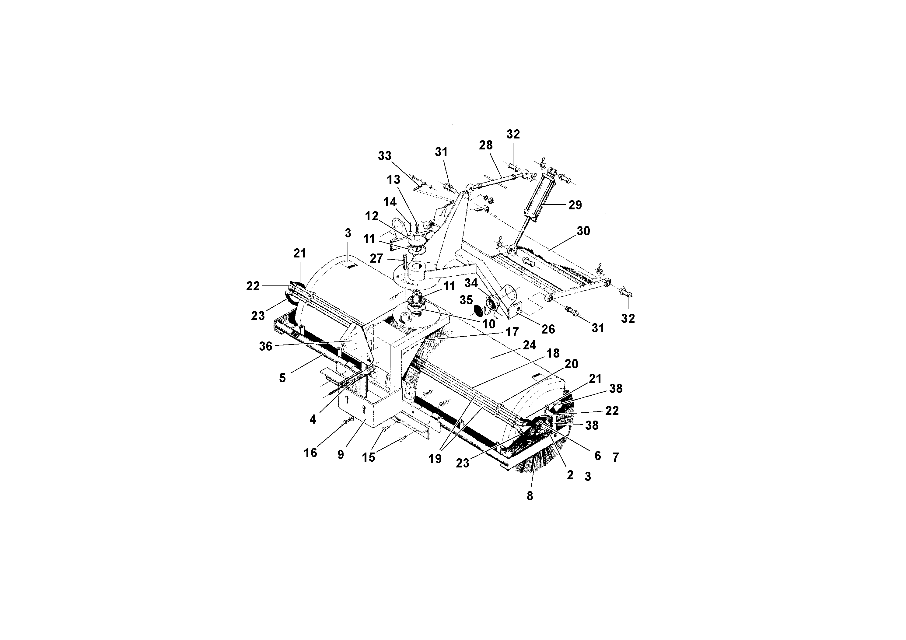Схема запчастей Volvo RW195D S/N 197517- - 55896 Broom Assembly 