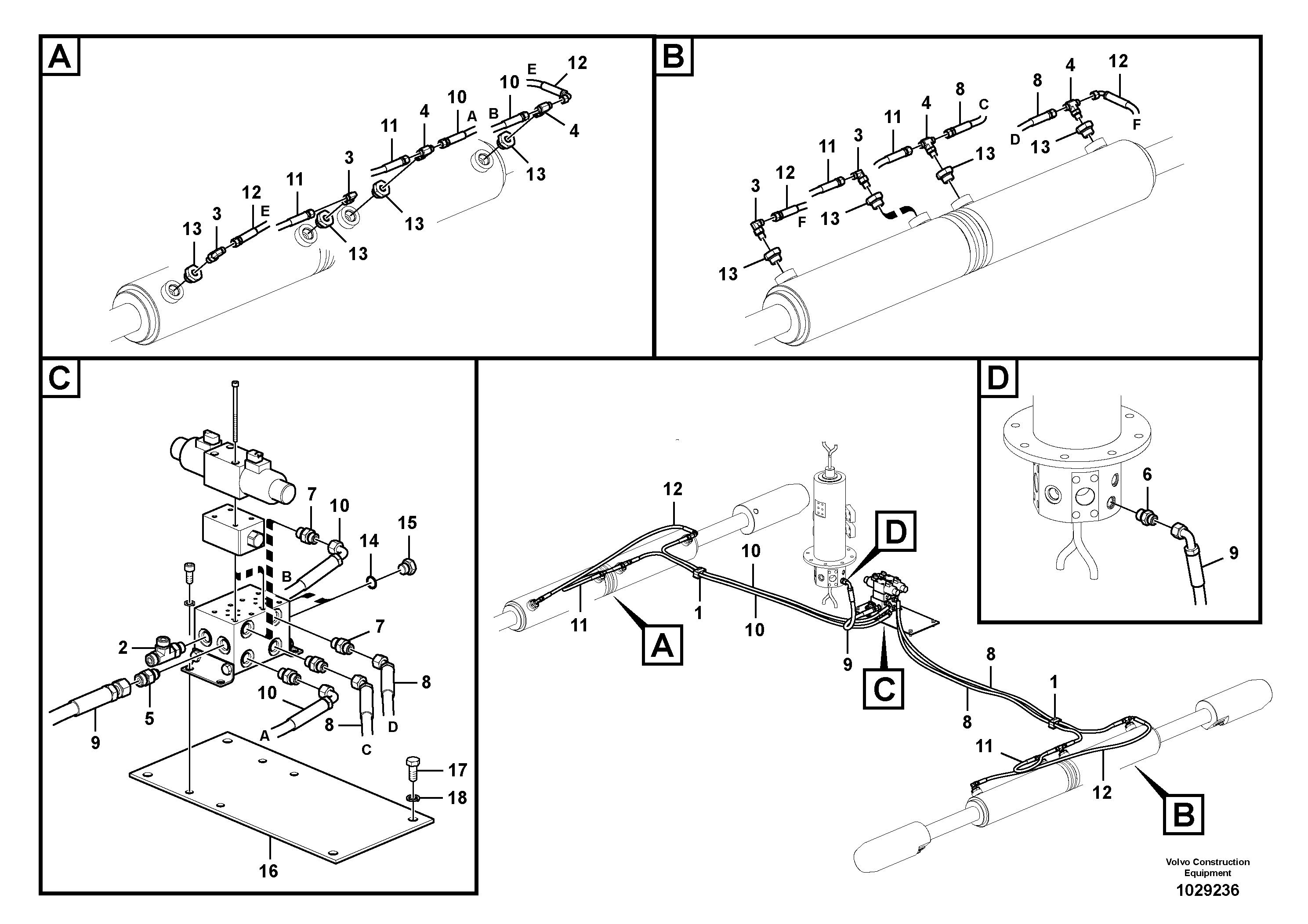 Схема запчастей Volvo PL4611 - 102577 Hydraulic system, turning joint to Dpl locking 