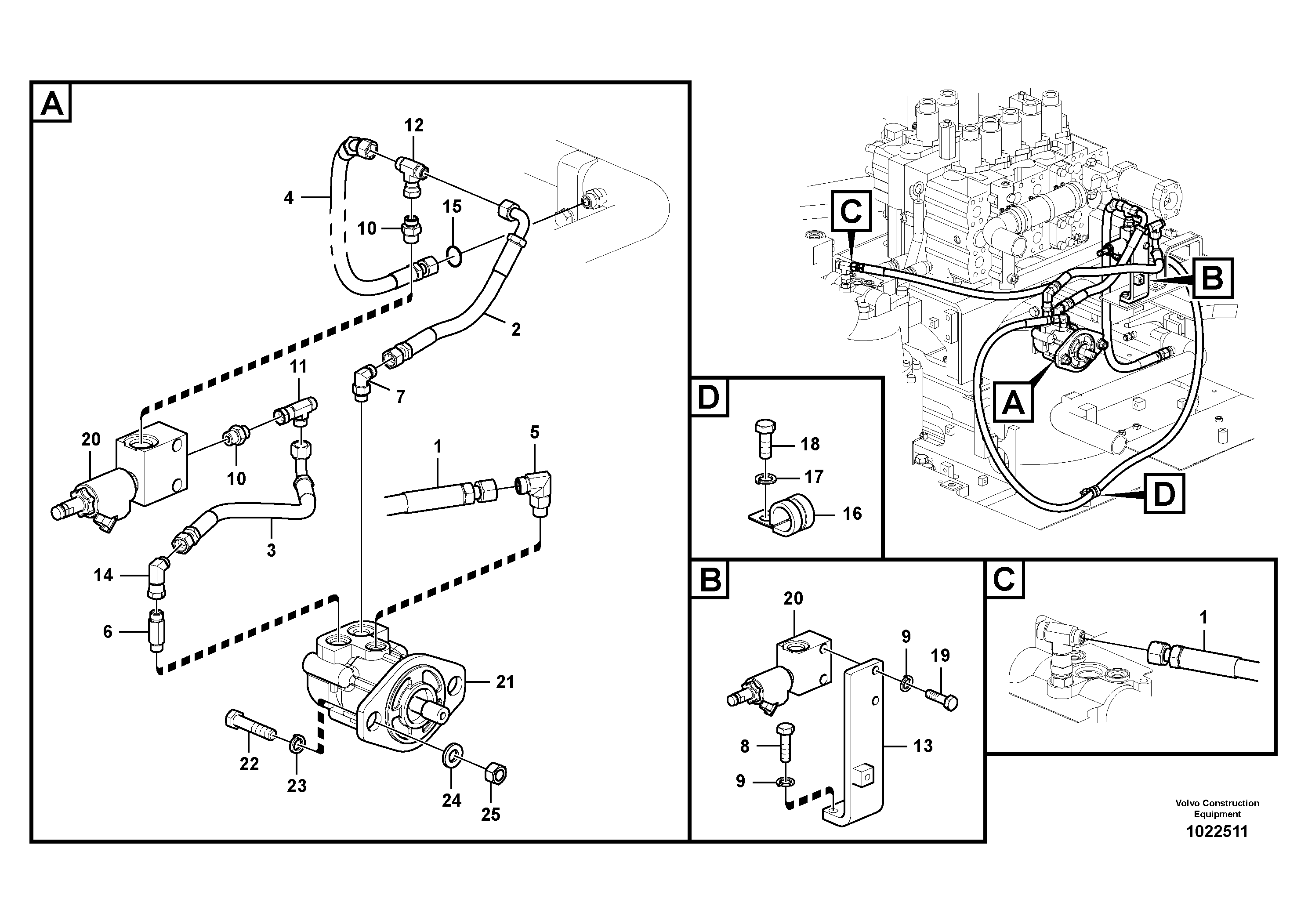 Схема запчастей Volvo PL4611 - 40177 Гидравлика, система масляного охлаждения 