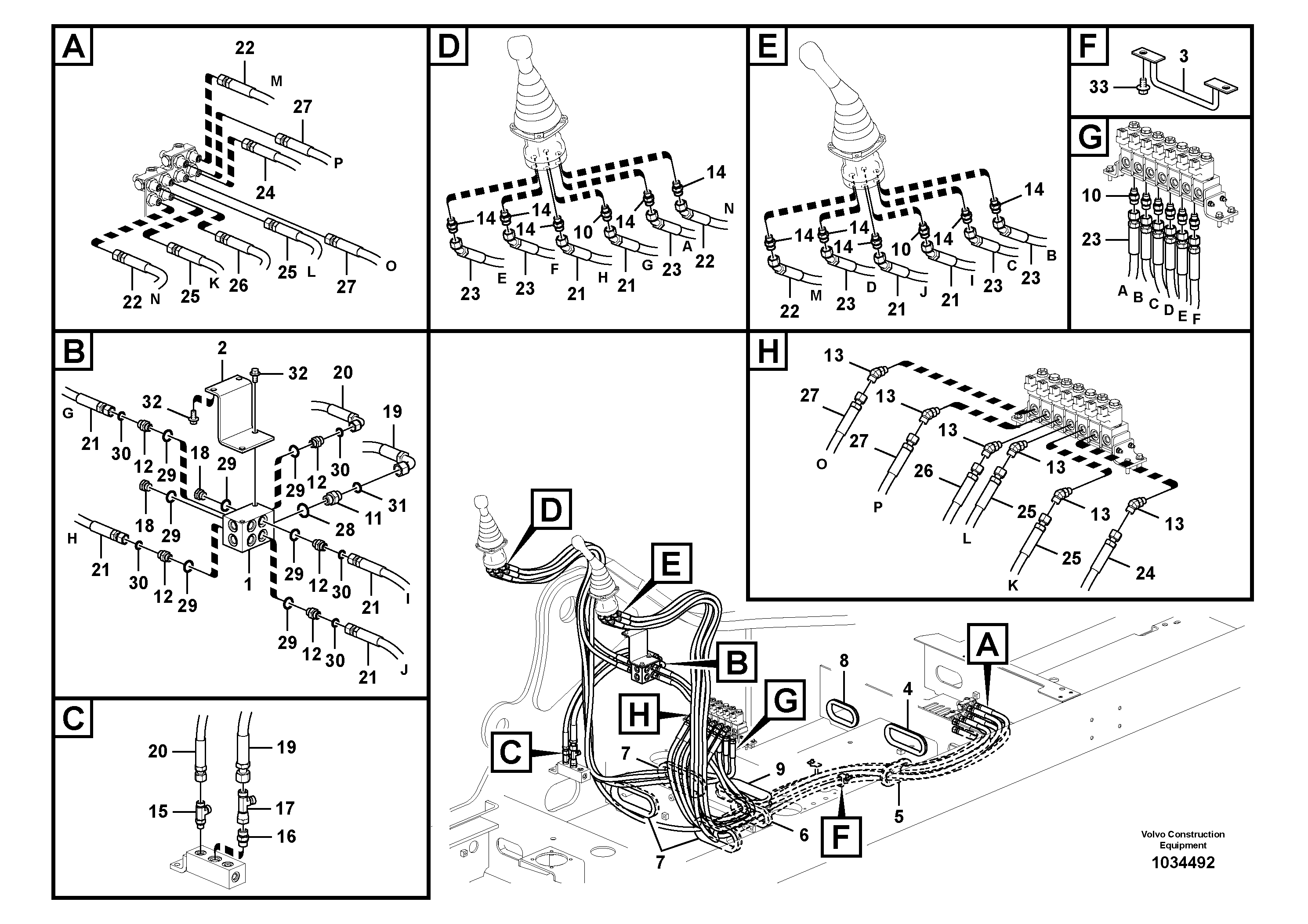 Схема запчастей Volvo PL4611 - 102374 Servo system, control valve to remote control valve 