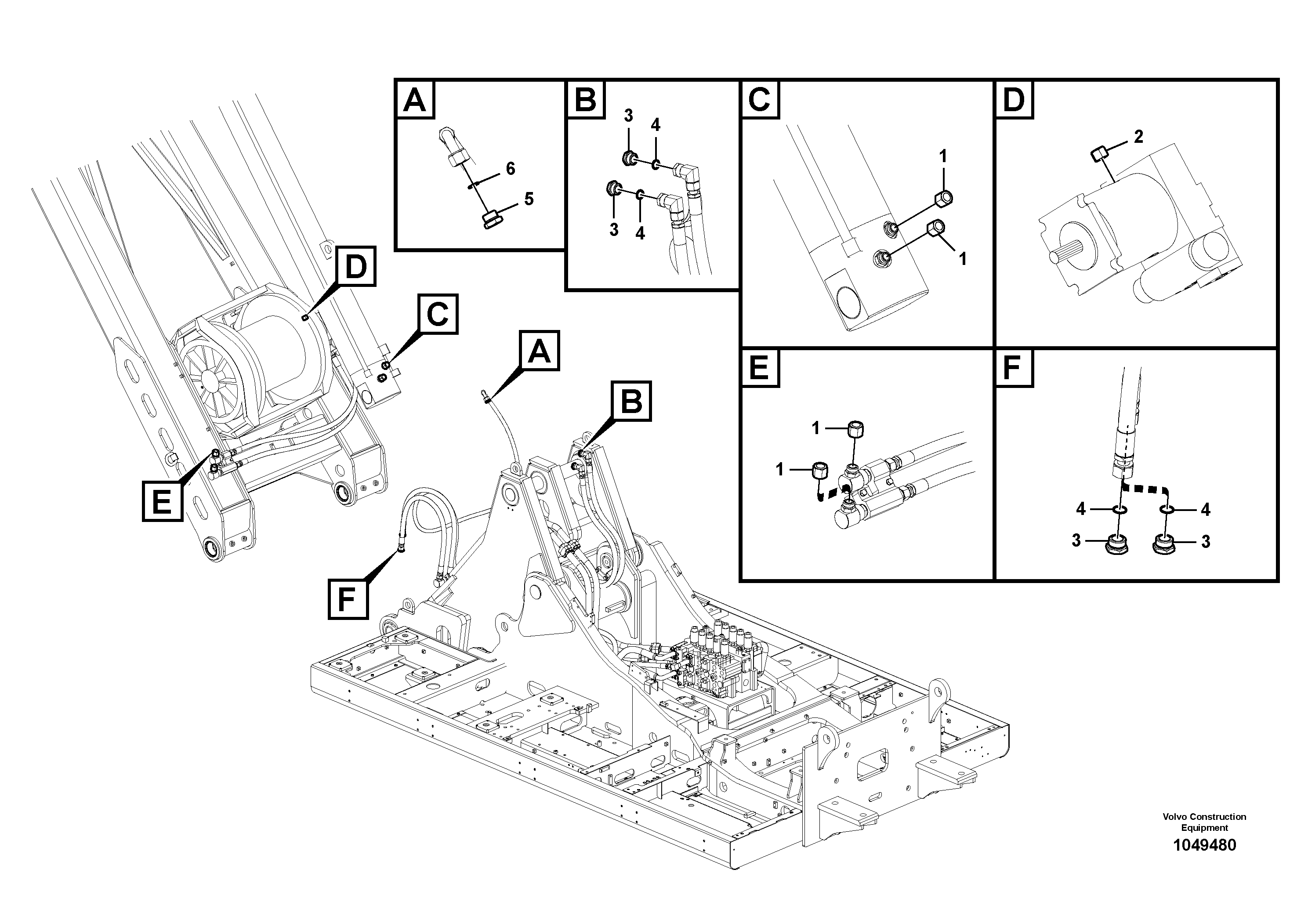 Схема запчастей Volvo PL4611 - 94388 Work hydraulics, winch and motor 