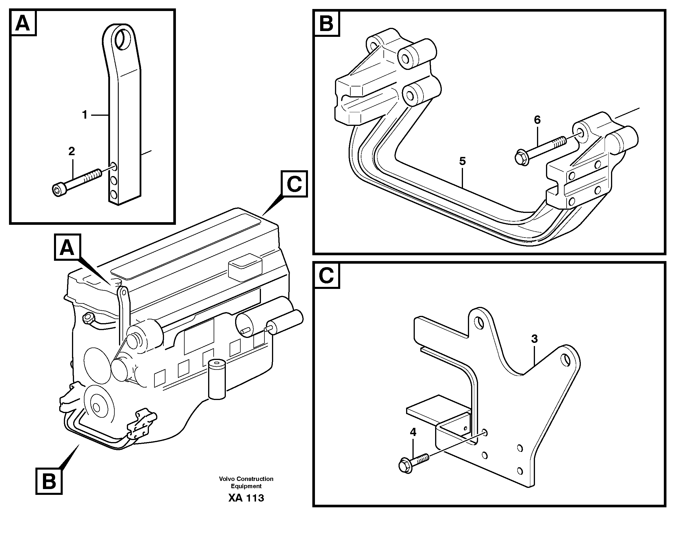 Схема запчастей Volvo PL4611 - 46491 Установка двигателя 
