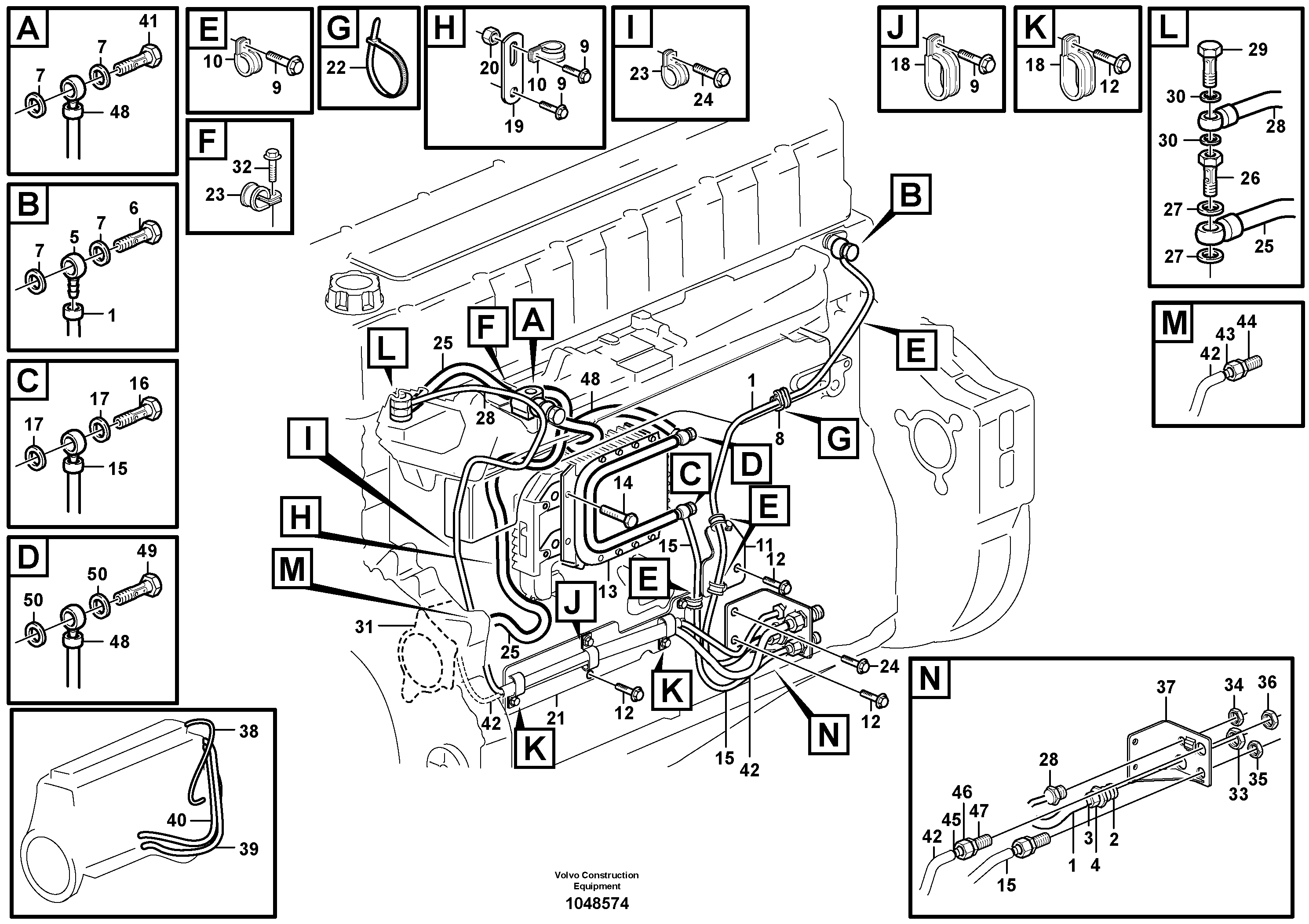 Схема запчастей Volvo PL4611 - 86211 Fuel pipes, fuel pump 