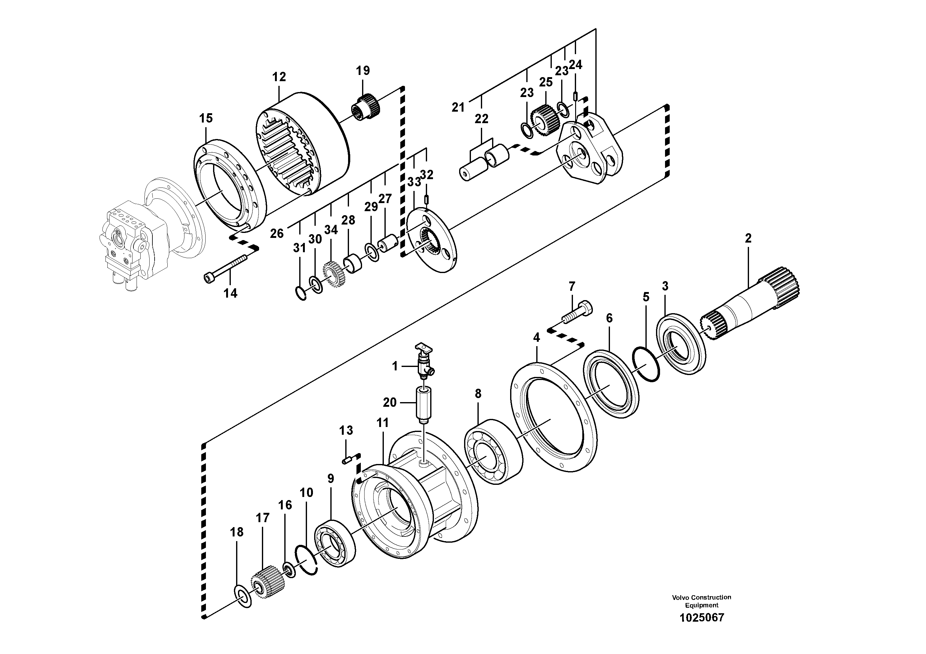 Схема запчастей Volvo PL4611 - 56567 Swing gearbox 