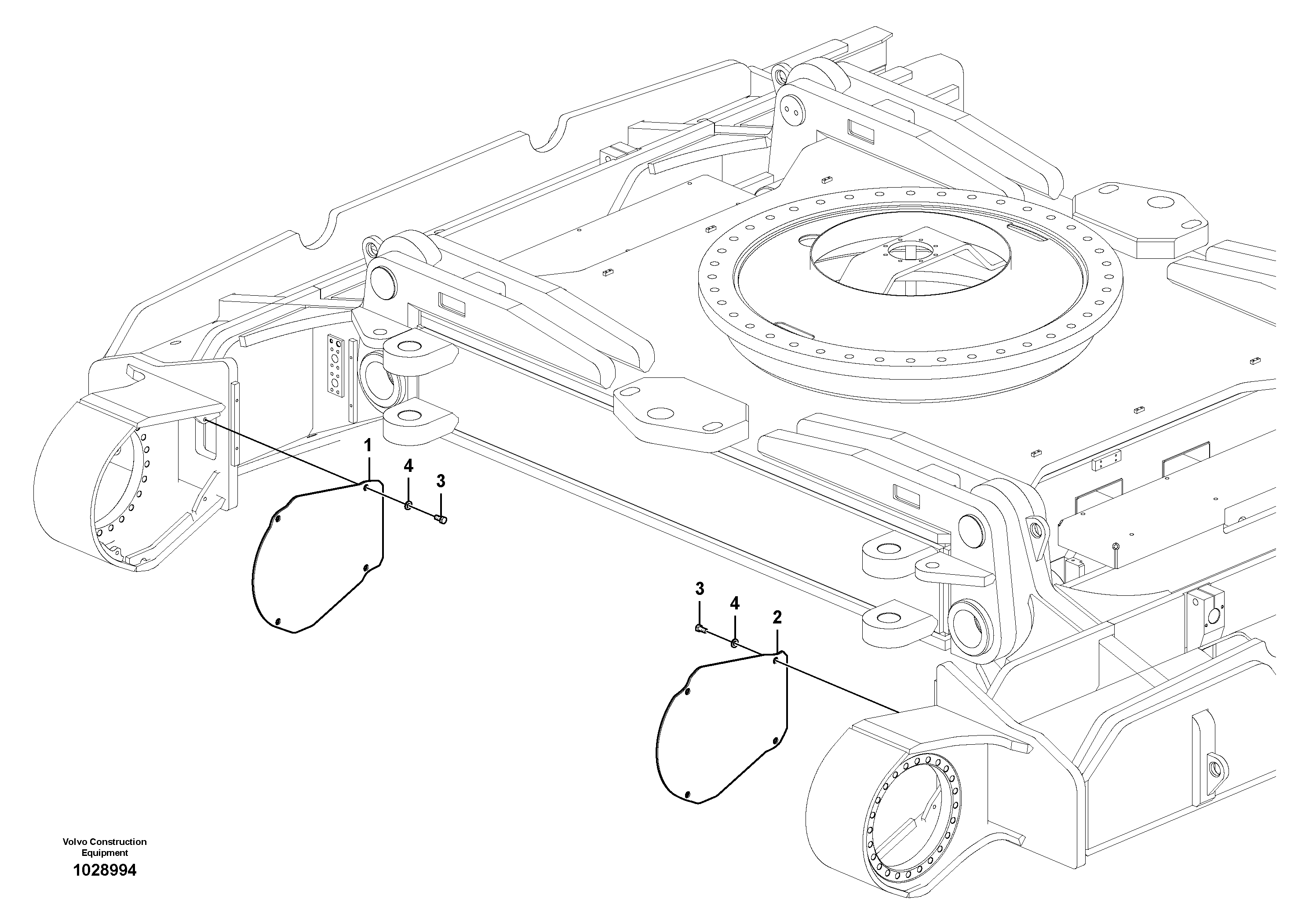 Схема запчастей Volvo PL4611 - 43677 Protective plate for travel motor 