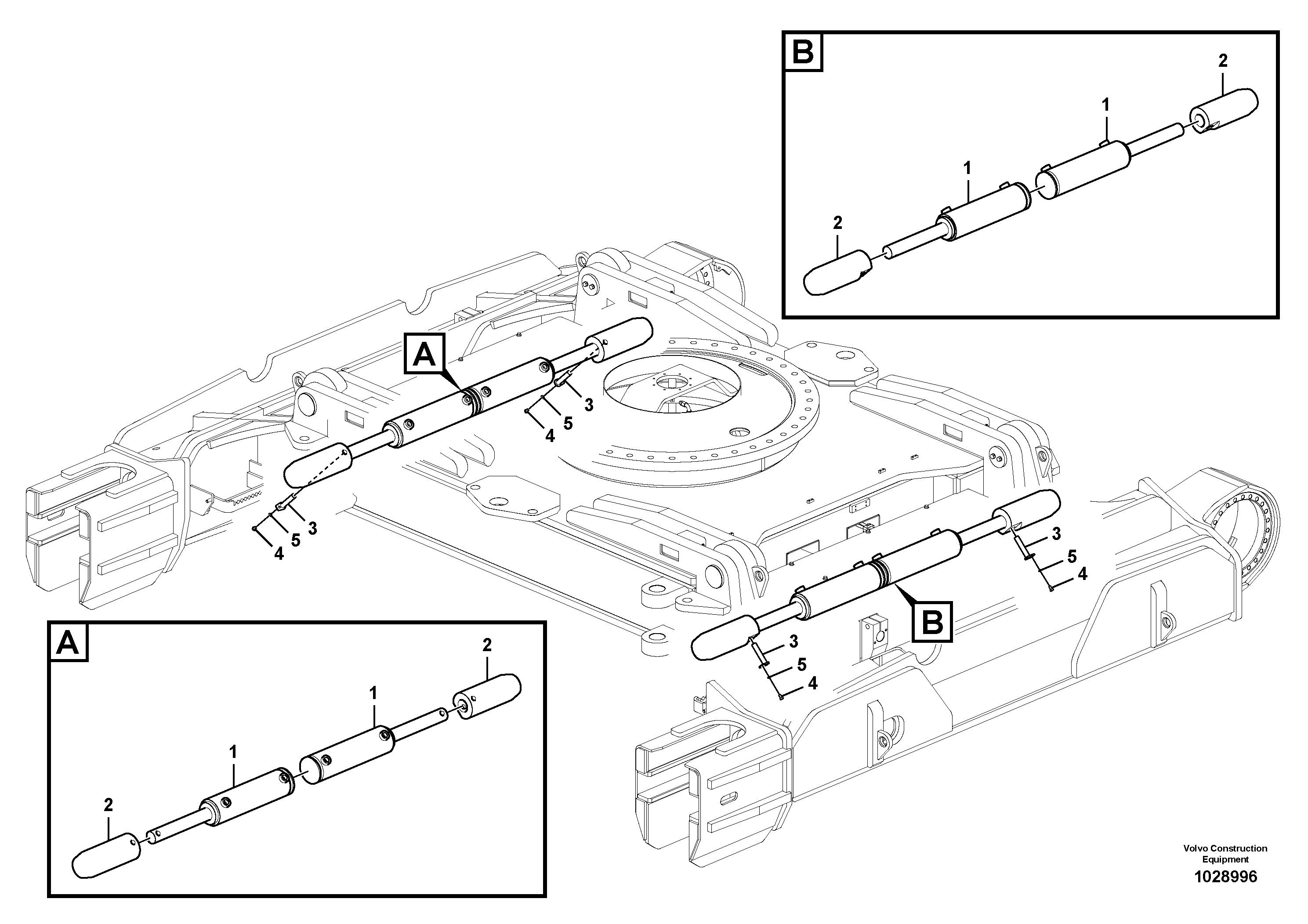 Схема запчастей Volvo PL4611 - 80444 Hydraulic cylinder, lower frame locking 