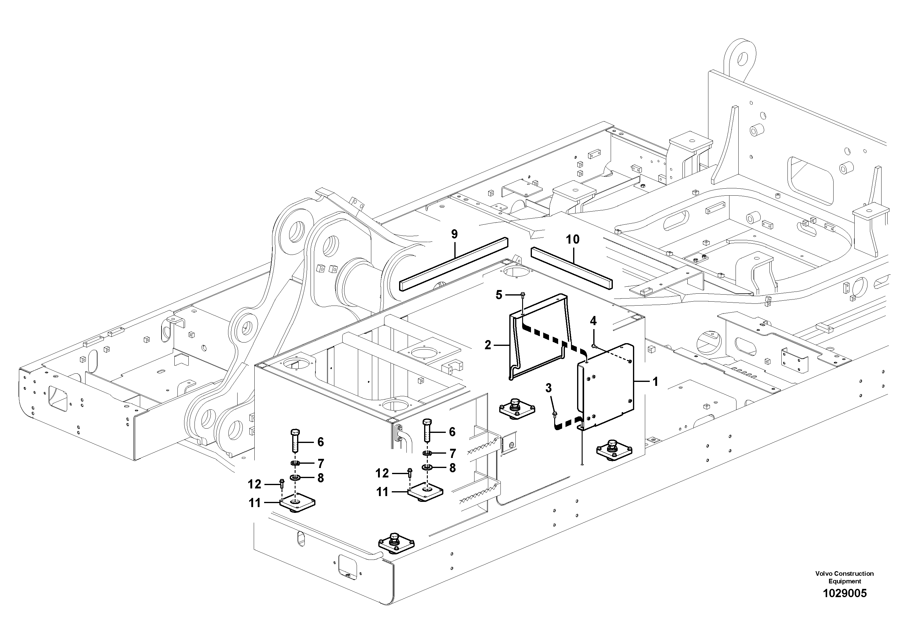 Схема запчастей Volvo PL4611 - 66669 Cab elevation on superstructure 
