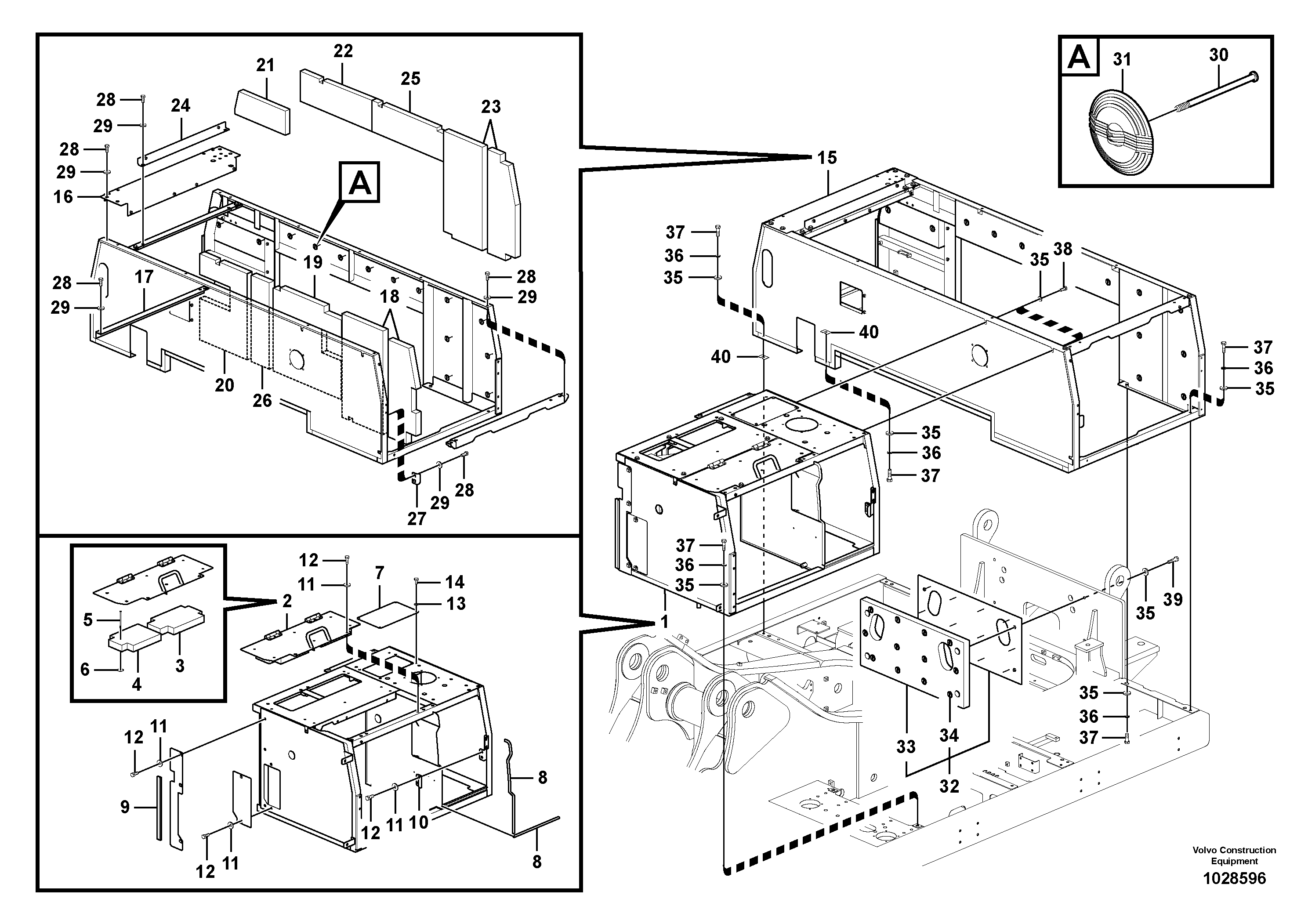 Схема запчастей Volvo PL4611 - 85988 Cowl frame 