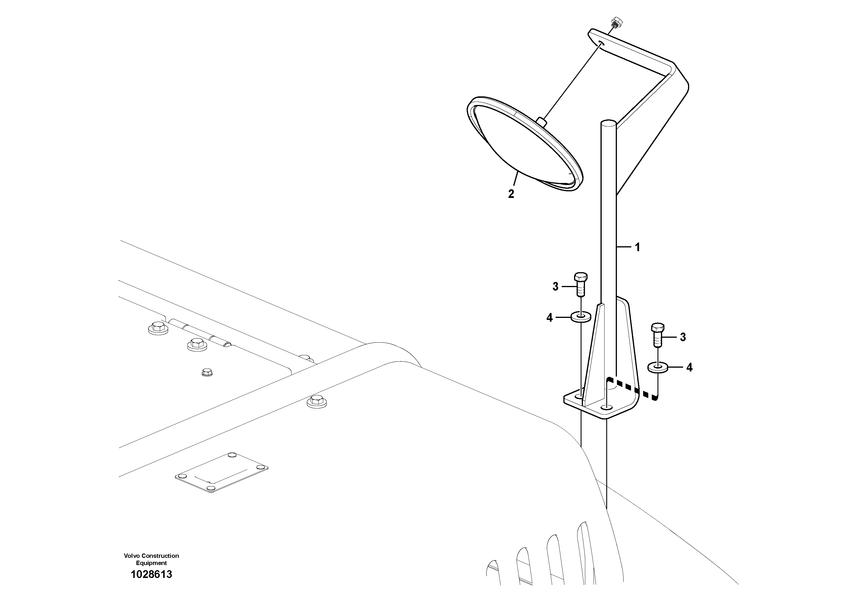 Схема запчастей Volvo PL4611 - 45621 Rear view mirror 