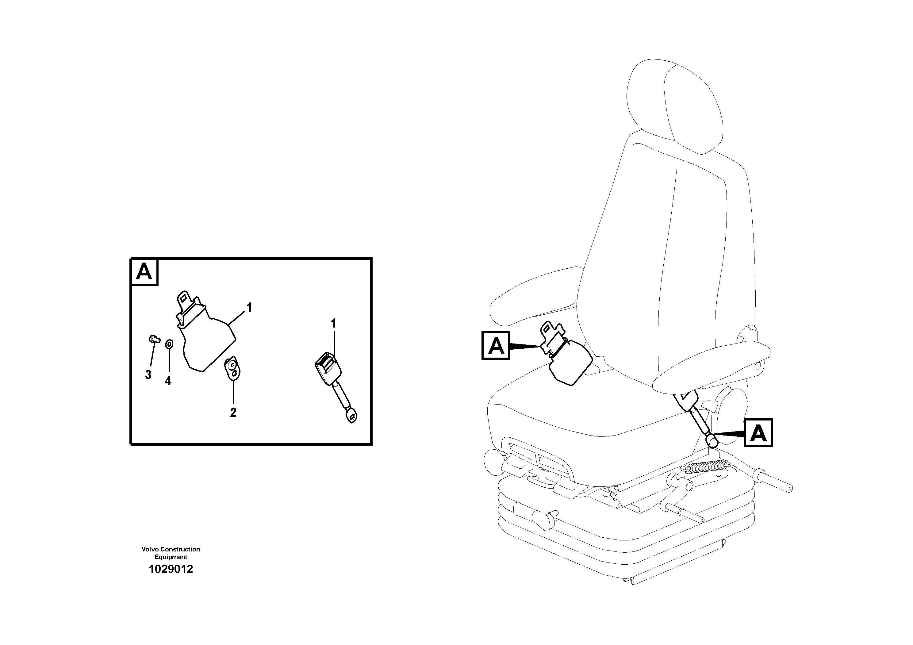 Схема запчастей Volvo PL4611 - 39403 Operator seat with fitting parts 