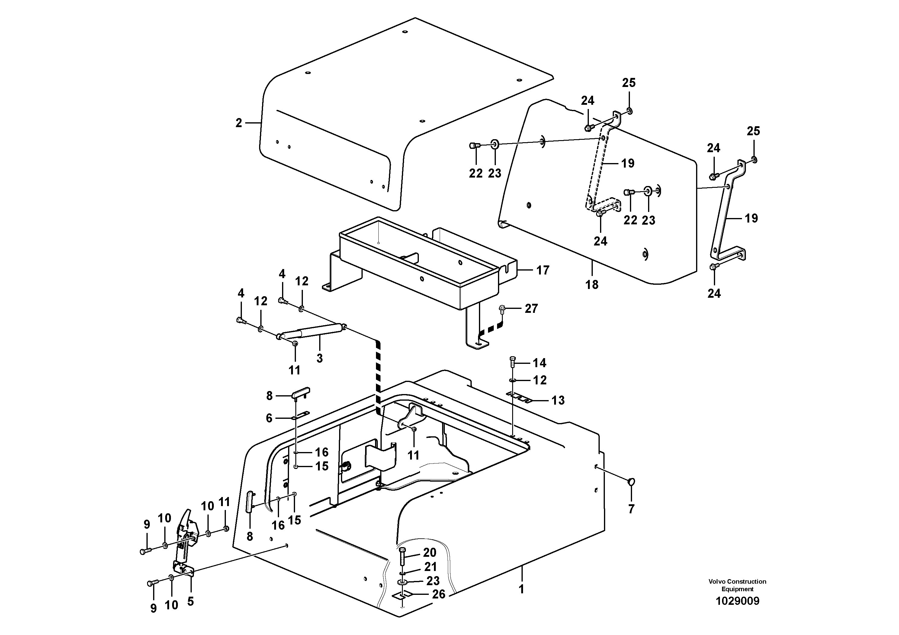 Схема запчастей Volvo PL4608 - 30631 Tool box, cowl 