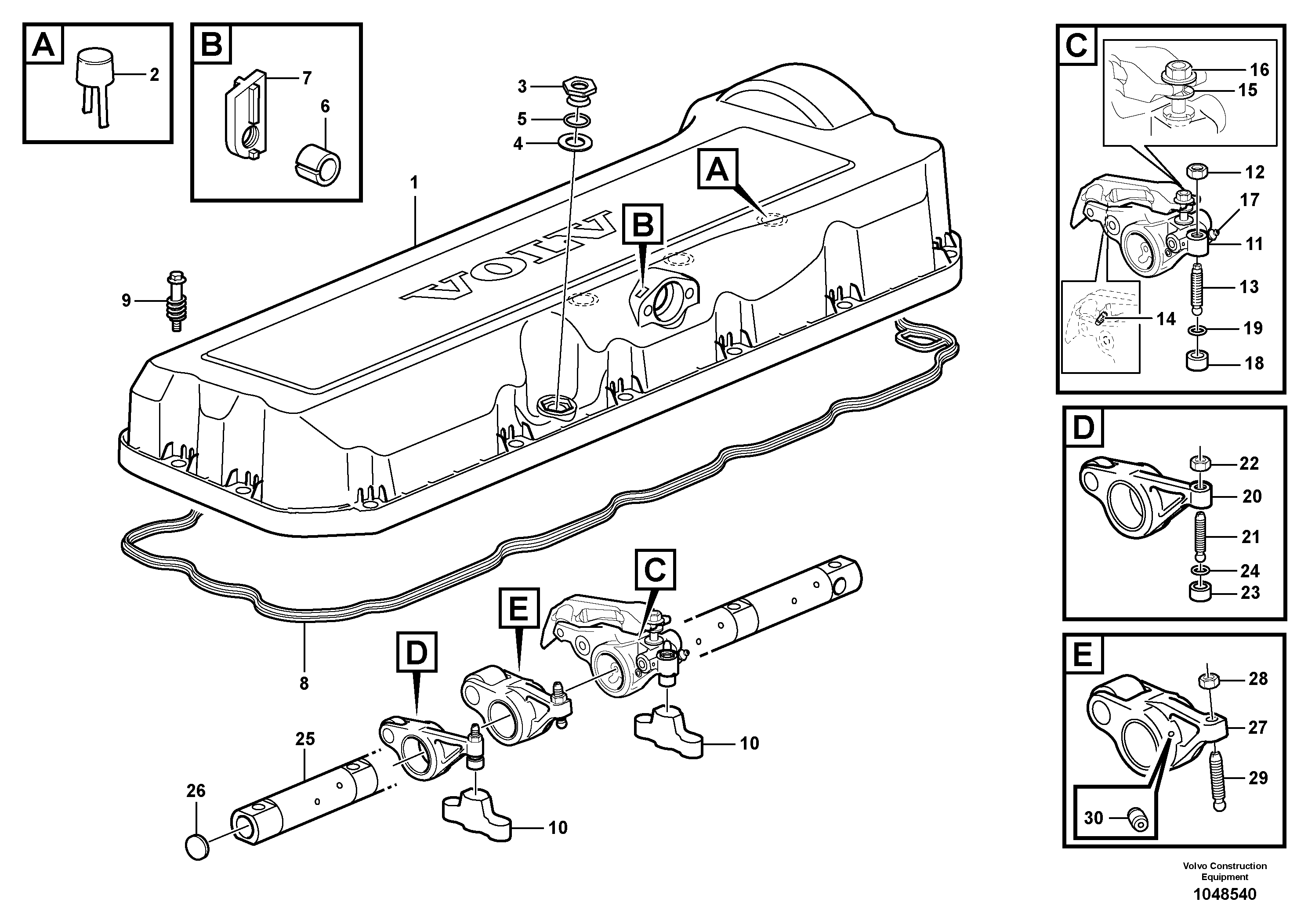 Схема запчастей Volvo FB2800C - 68349 Valve mechanism 