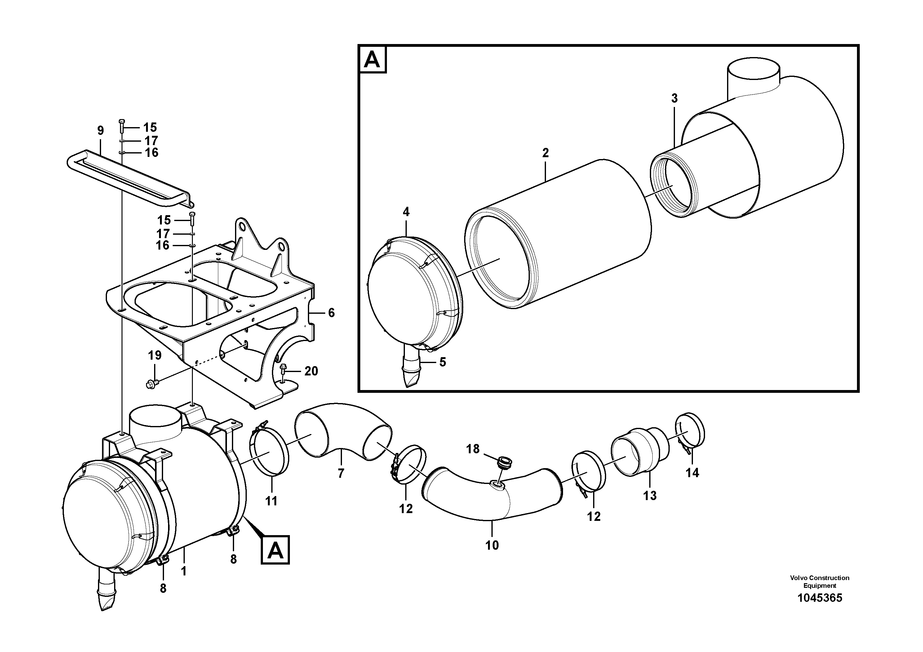 Схема запчастей Volvo FB2800C - 67765 Система впуска 