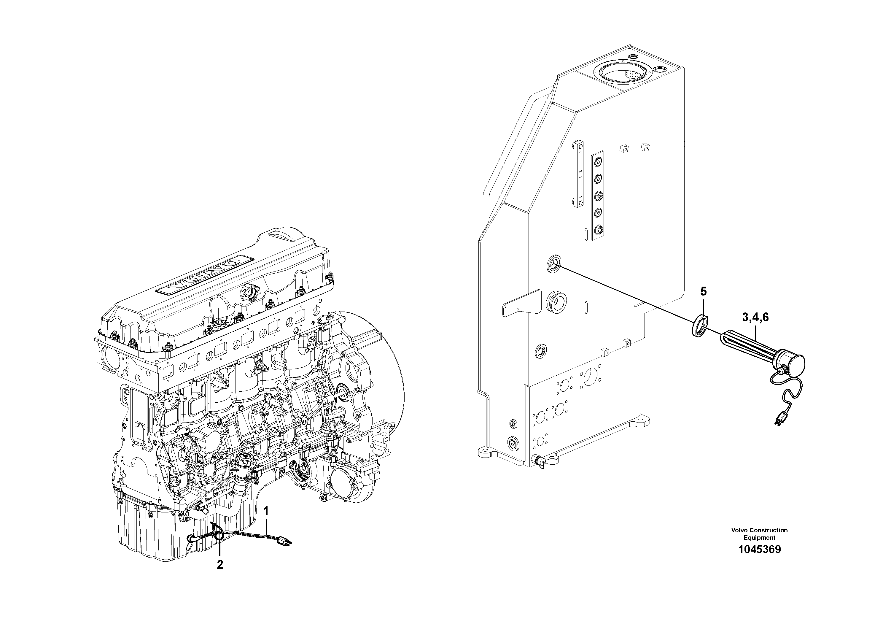 Схема запчастей Volvo FB2800C - 71673 Oil Sump Heater - D9 