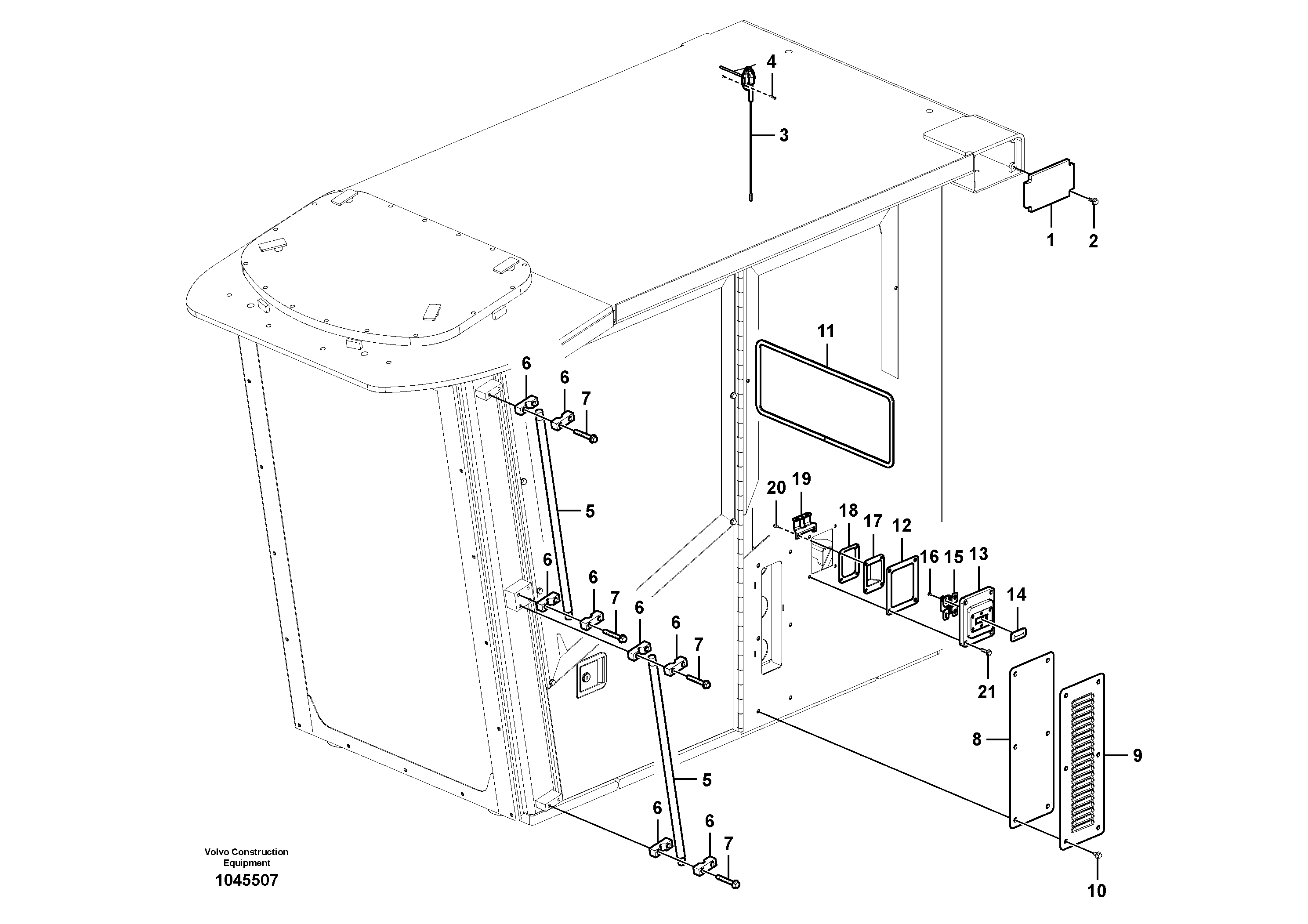 Схема запчастей Volvo FB2800C - 80520 Operators cab 