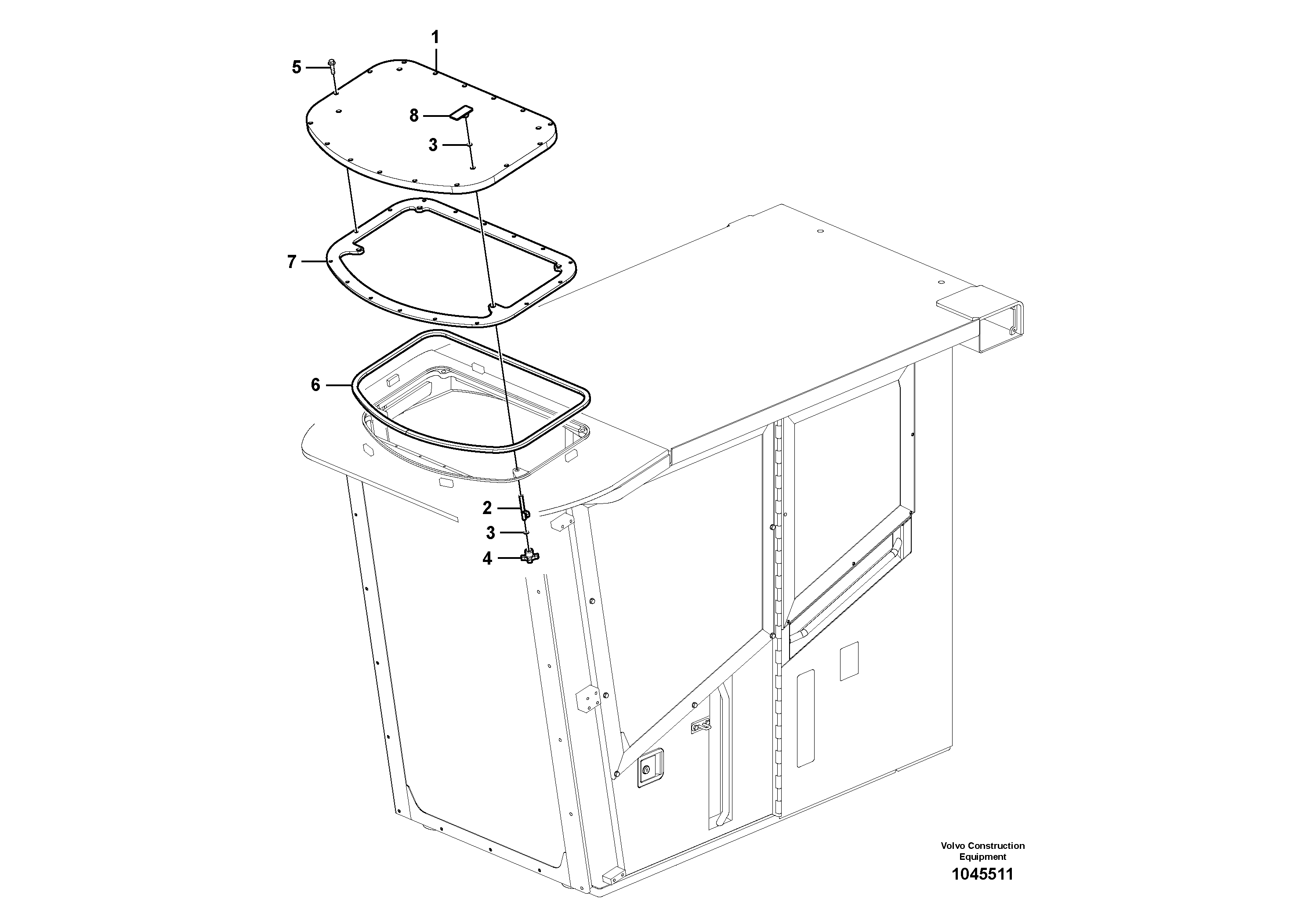 Схема запчастей Volvo FB2800C - 70685 Roof hatch 