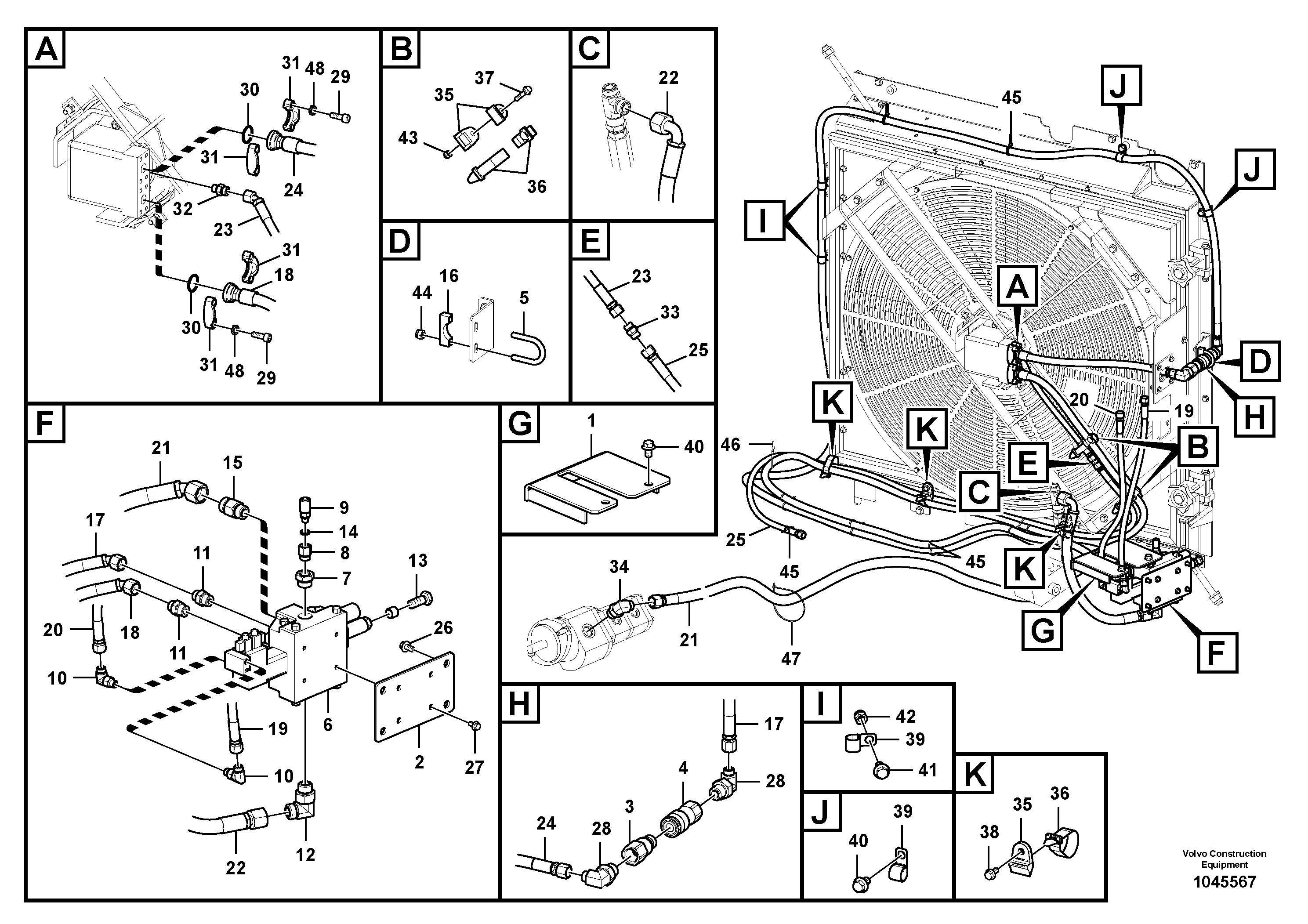 Схема запчастей Volvo FB2800C - 69182 Гидравлика, система масляного охлаждения 