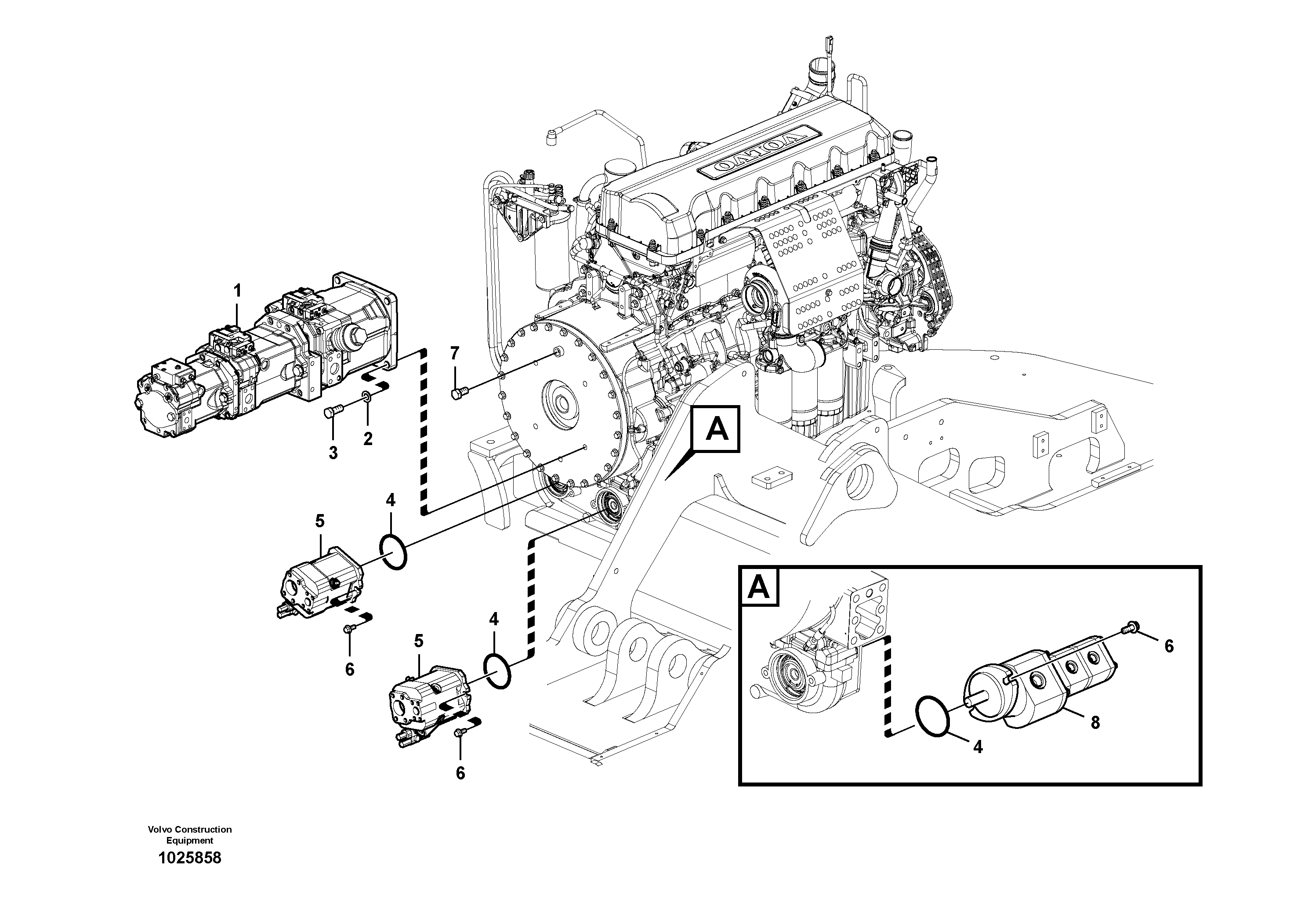 Схема запчастей Volvo FB2800C - 67463 Pump installation 