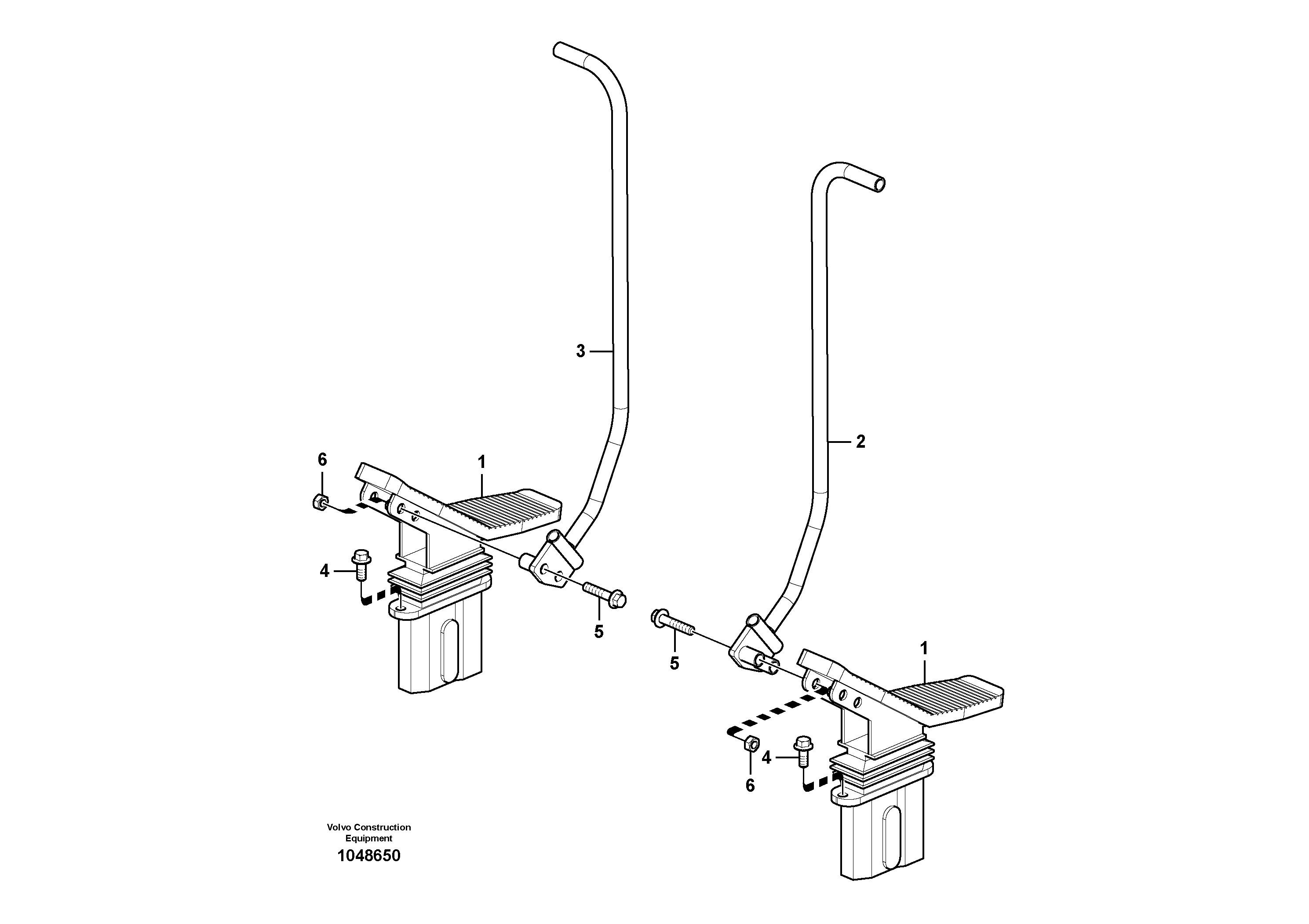 Схема запчастей Volvo FBR2800C - 76199 Remote control valve pedal with fitting parts 