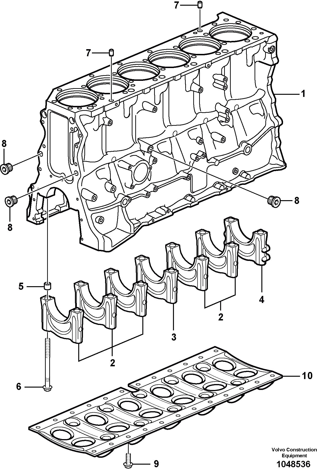 Схема запчастей Volvo FBR2800C - 68333 Блок цилиндров 