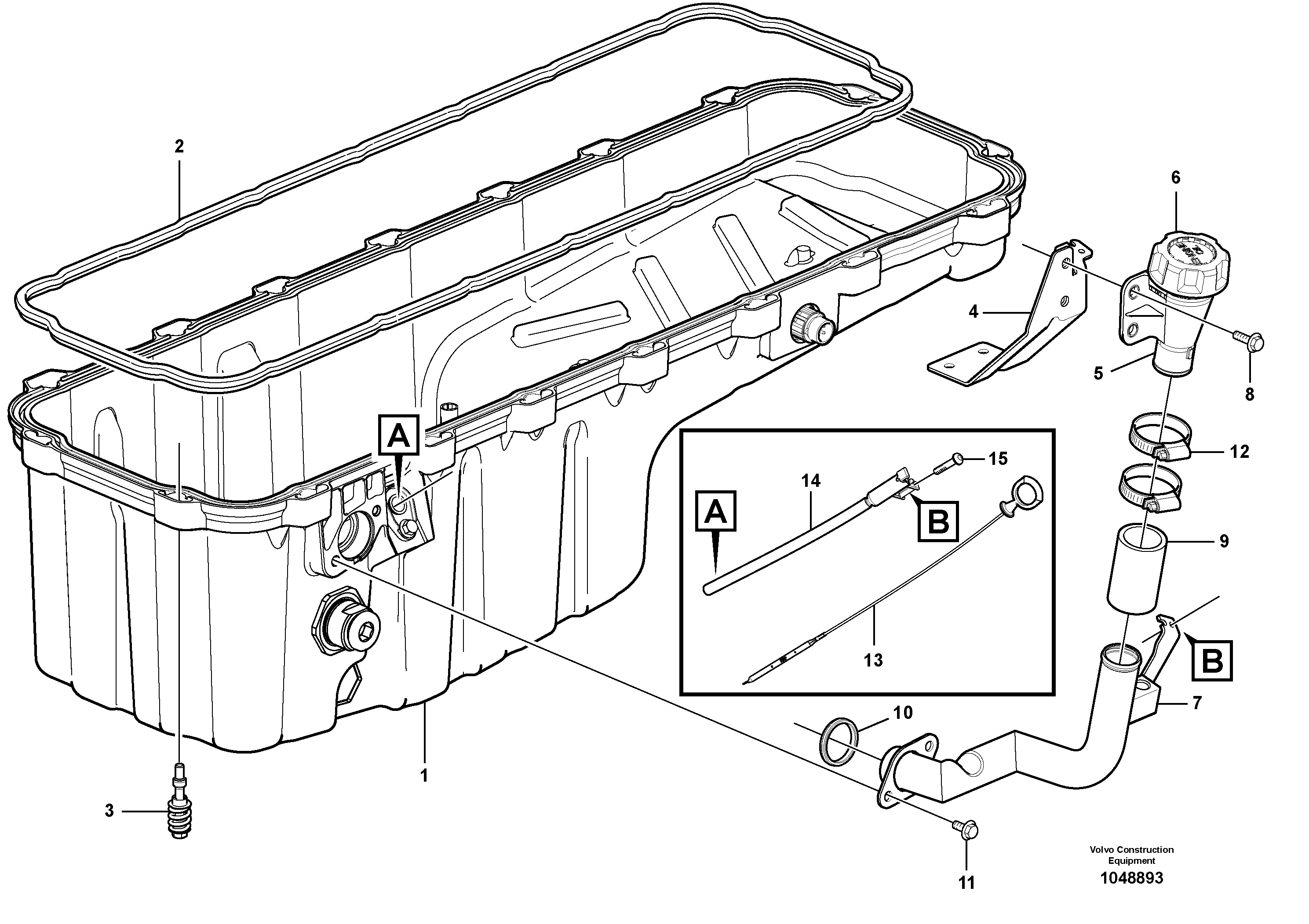 Схема запчастей Volvo FBR2800C - 68006 Oil sump with mounting parts 