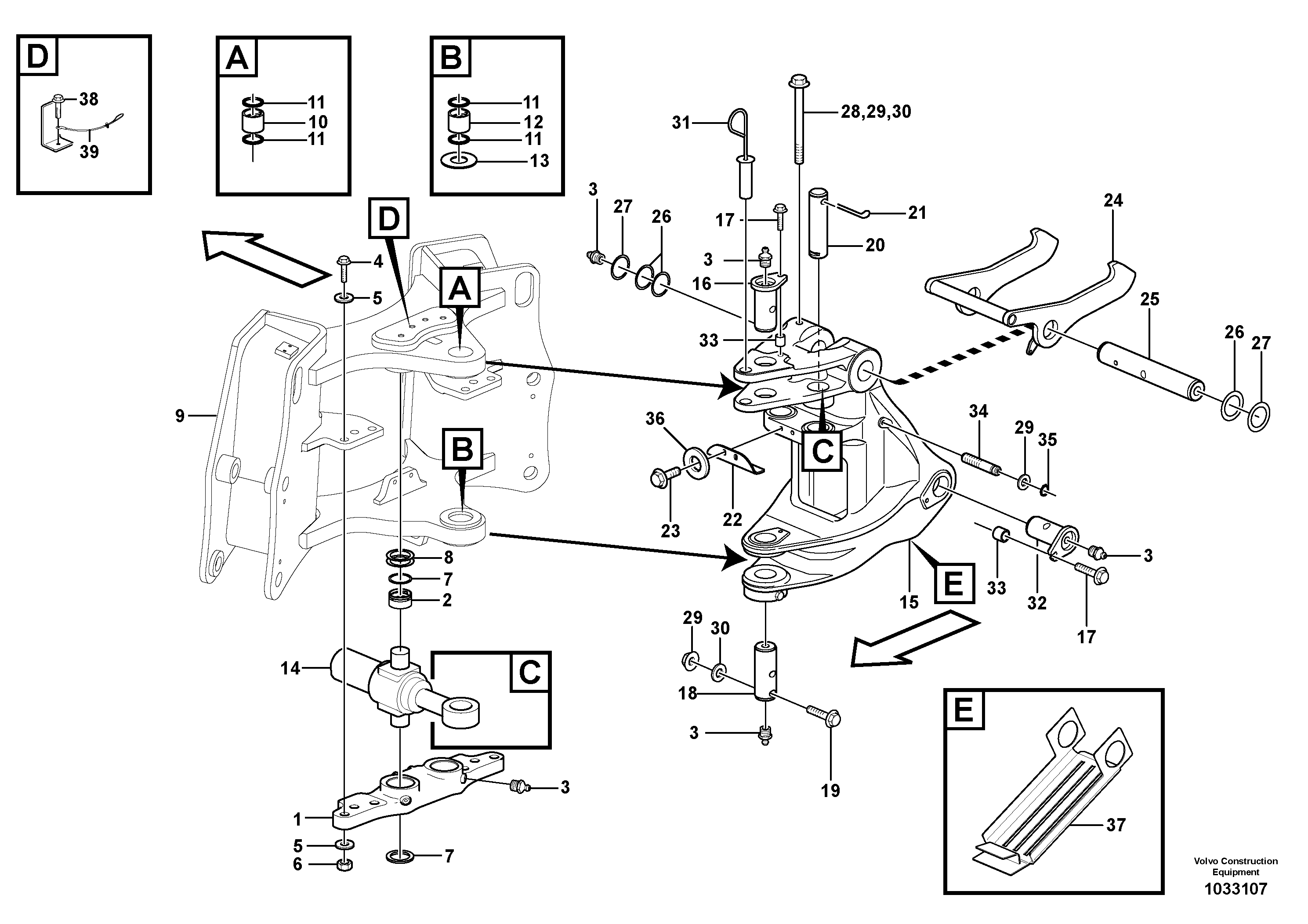 Схема запчастей Volvo BL70 - 13537 Swing system BL70