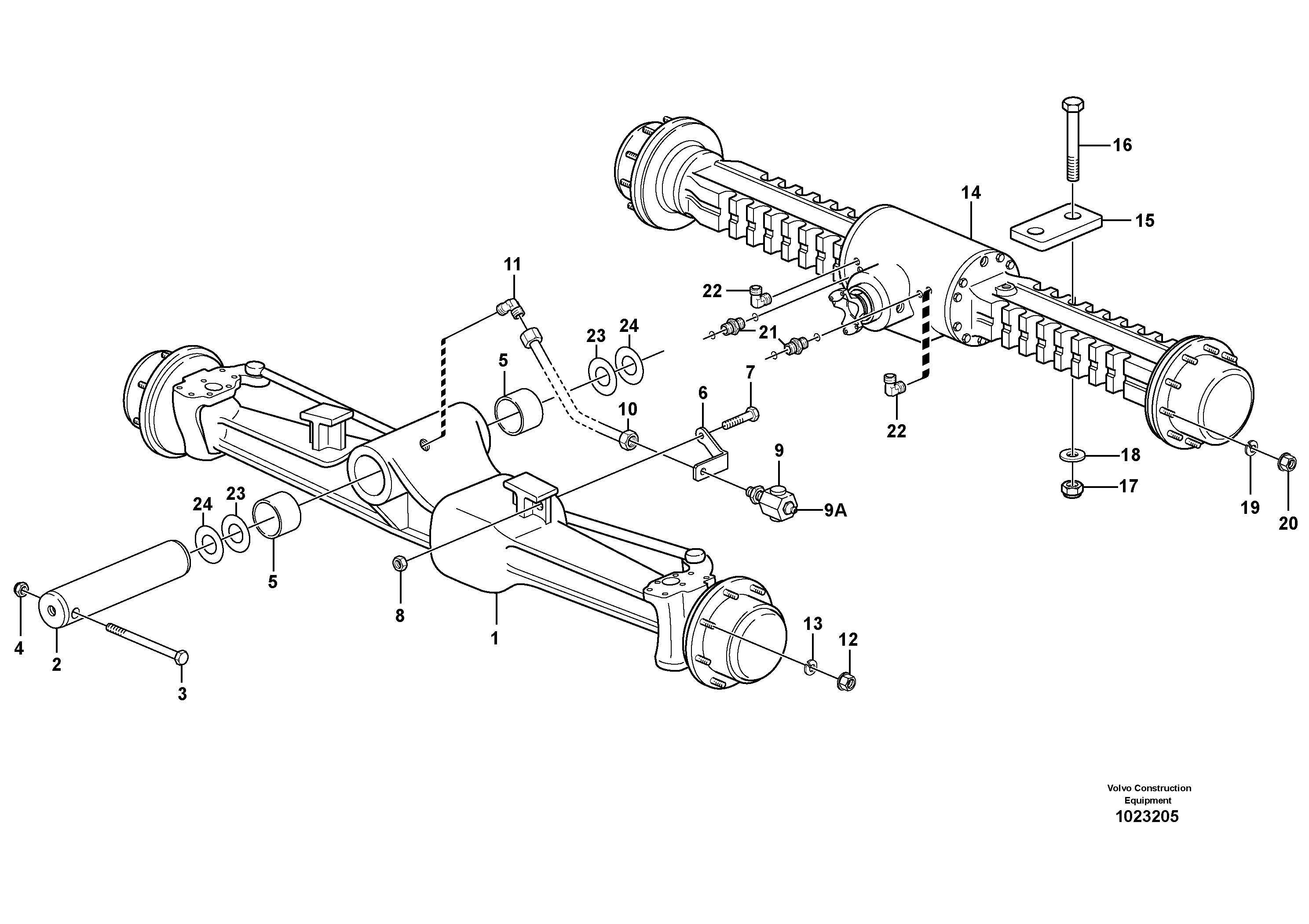 Схема запчастей Volvo BL70 - 39270 Planet axles with fitting parts BL70