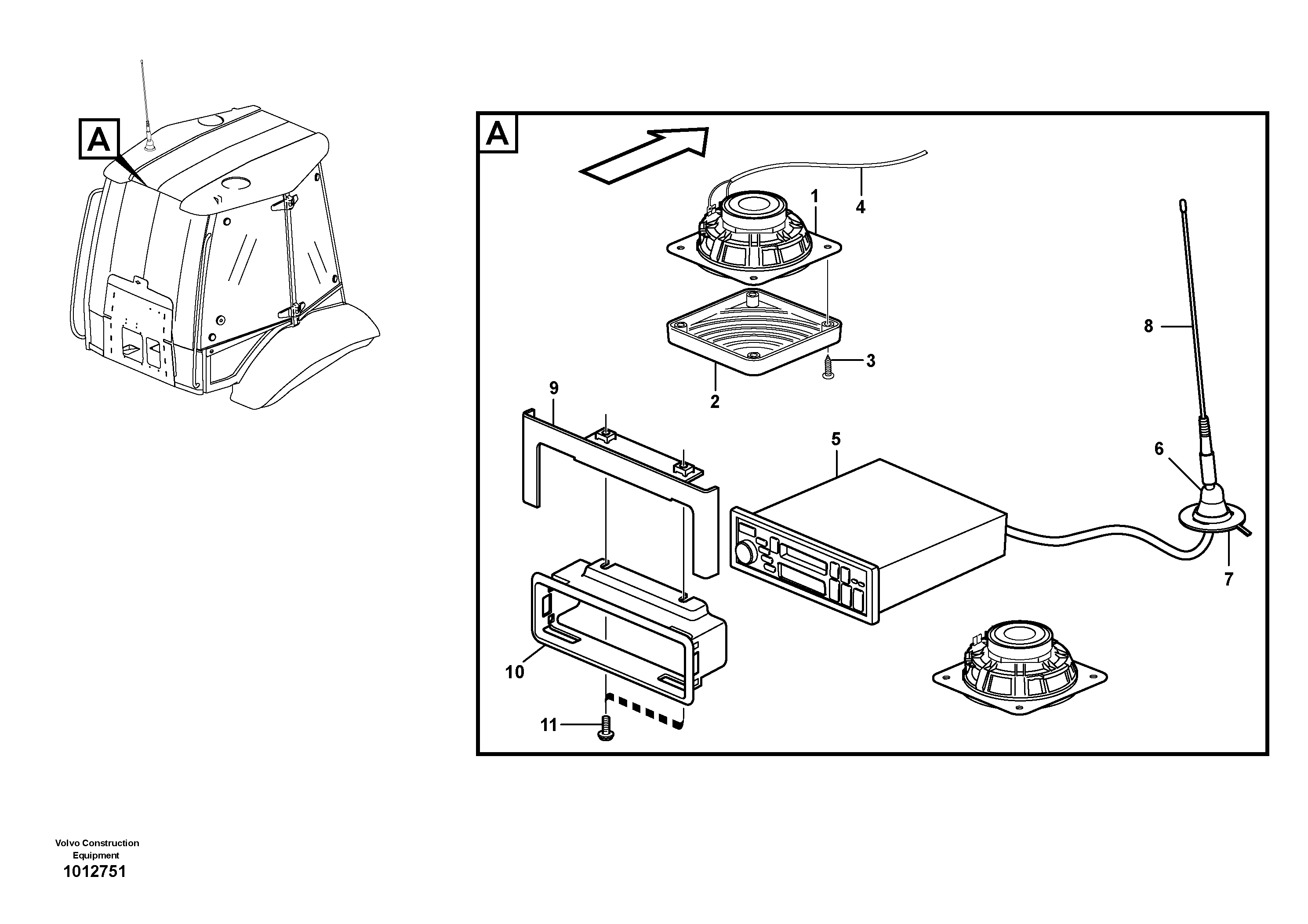 Схема запчастей Volvo BL61 - 10743 Radio bracket BL61