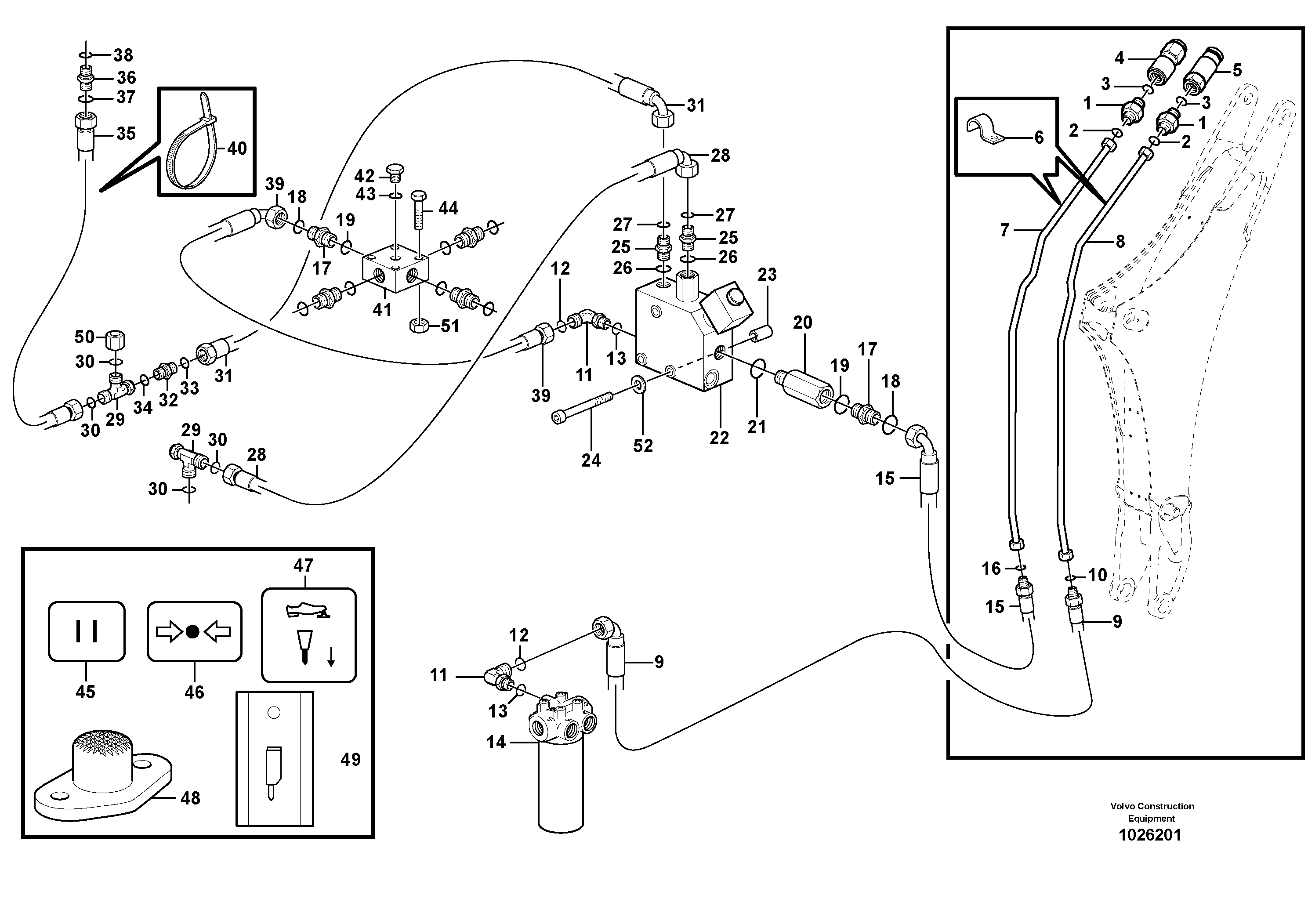 Схема запчастей Volvo BL61 - 82094 Hydraulic system, hammer BL61PLUS