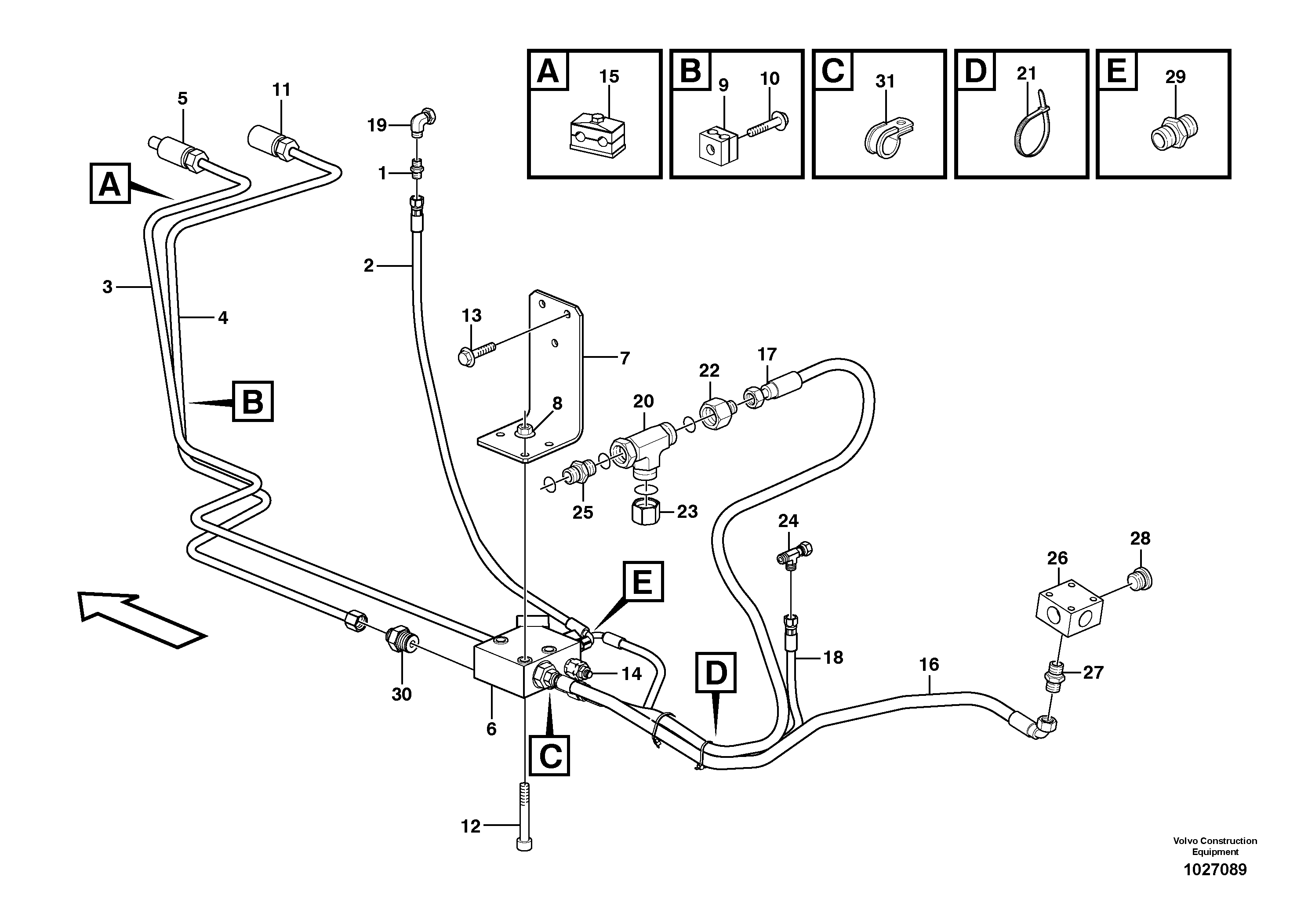Схема запчастей Volvo BL61 - 105264 Optional hydraulic equipment BL61PLUS